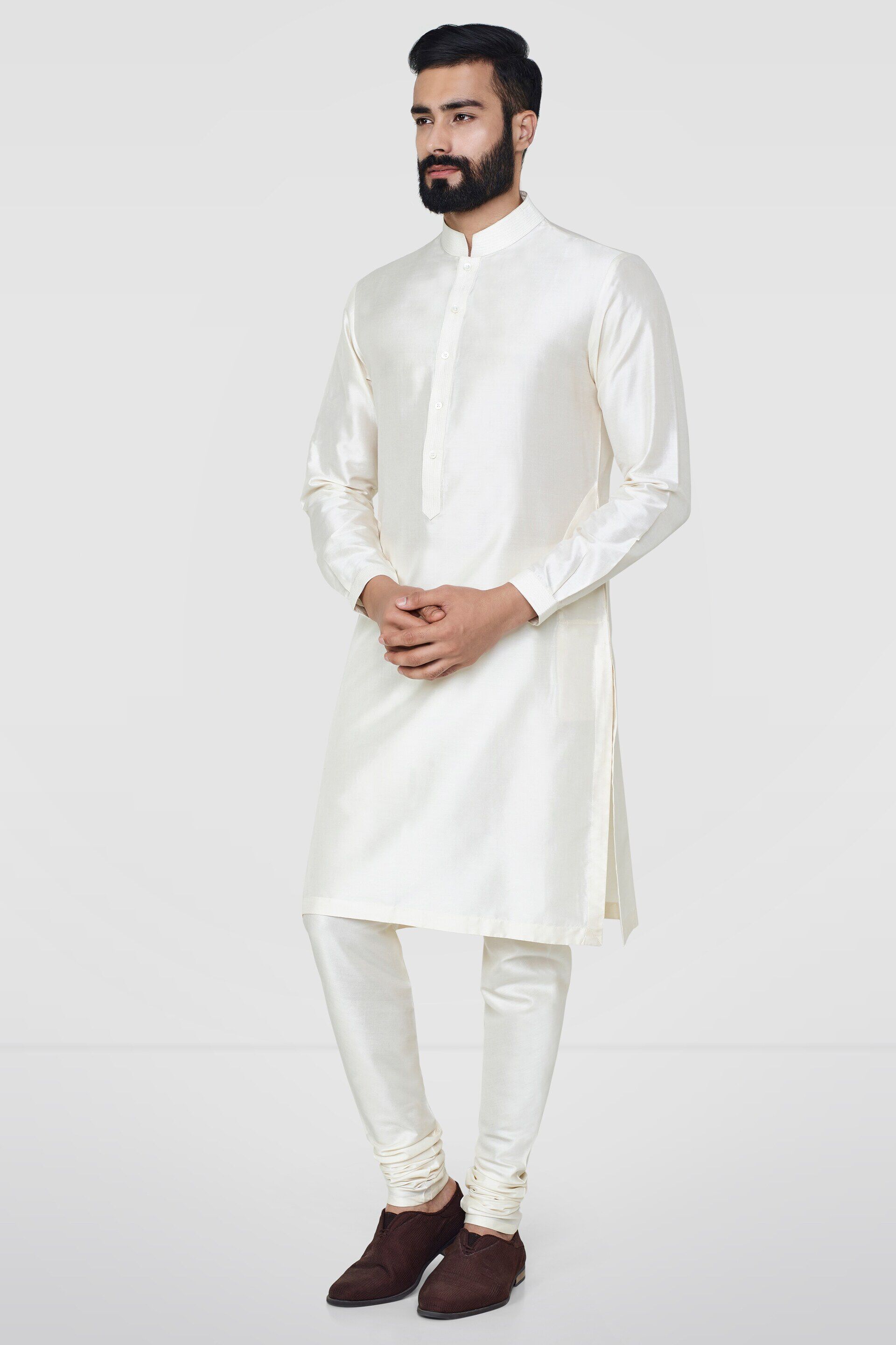 Premvat Kurta- Cream, Cream, image 2