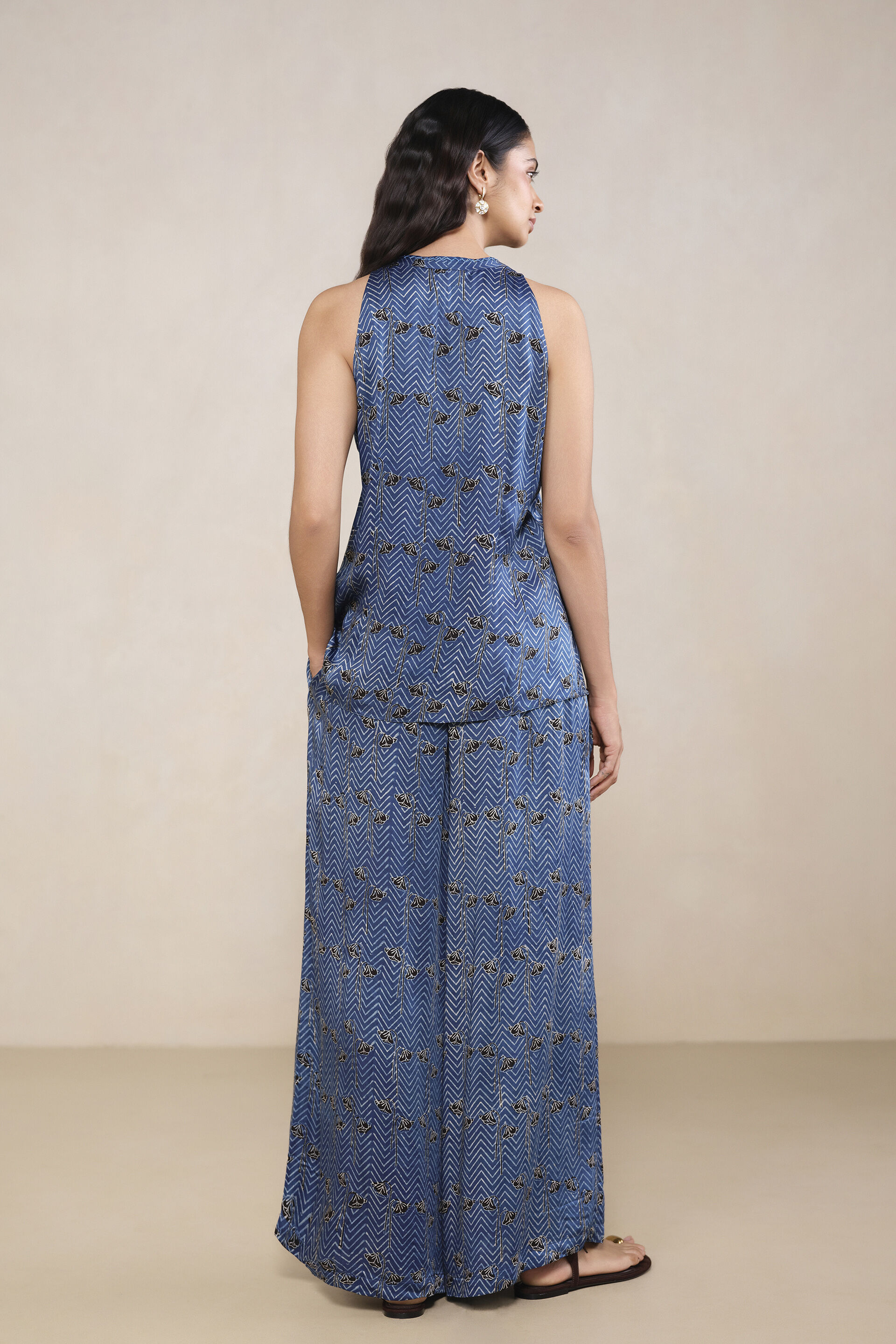 Jura Ajrakh Hand-block Printed Co-ord in Blue, Blue, image 2