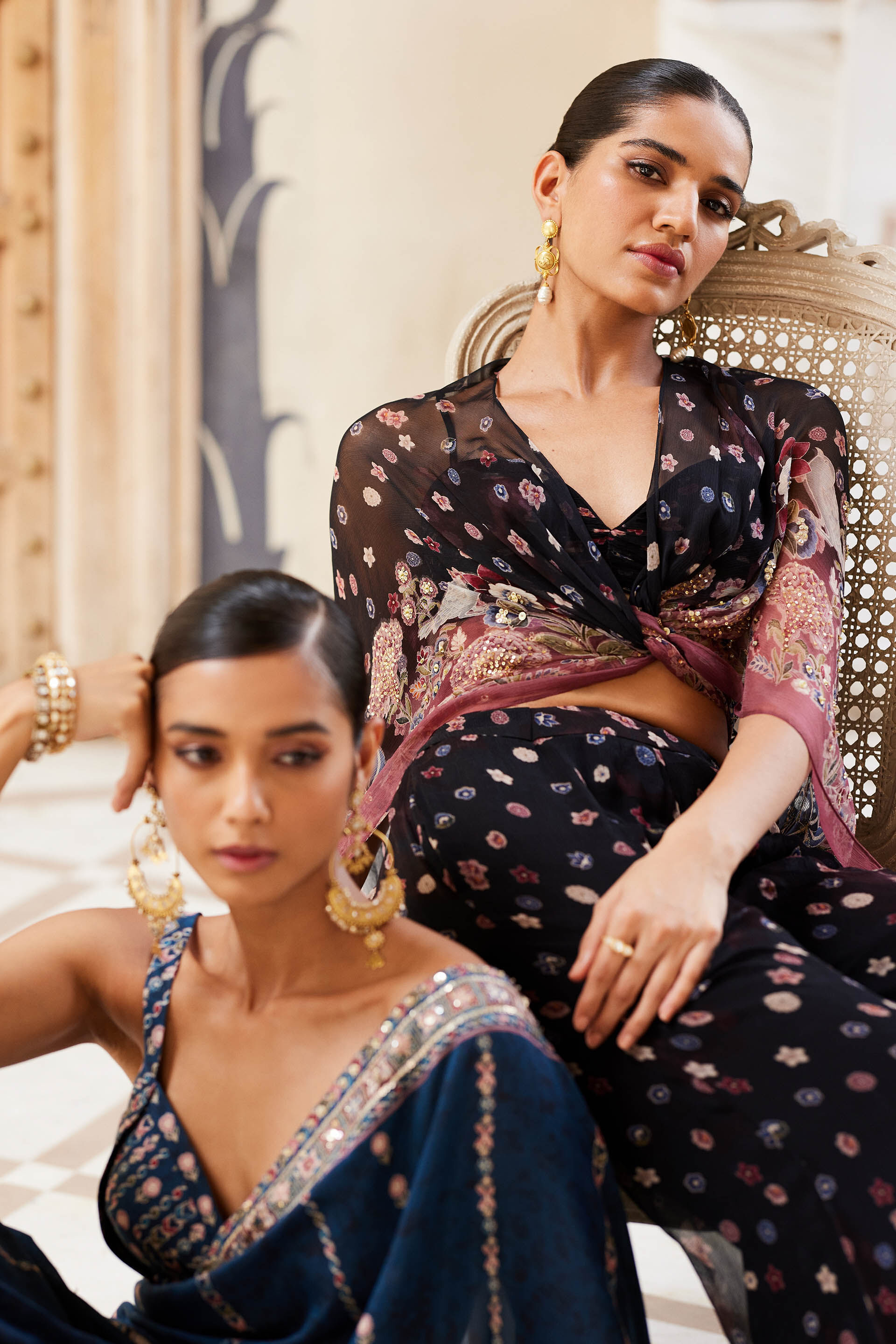 Nuris Saree, Blue, image 9