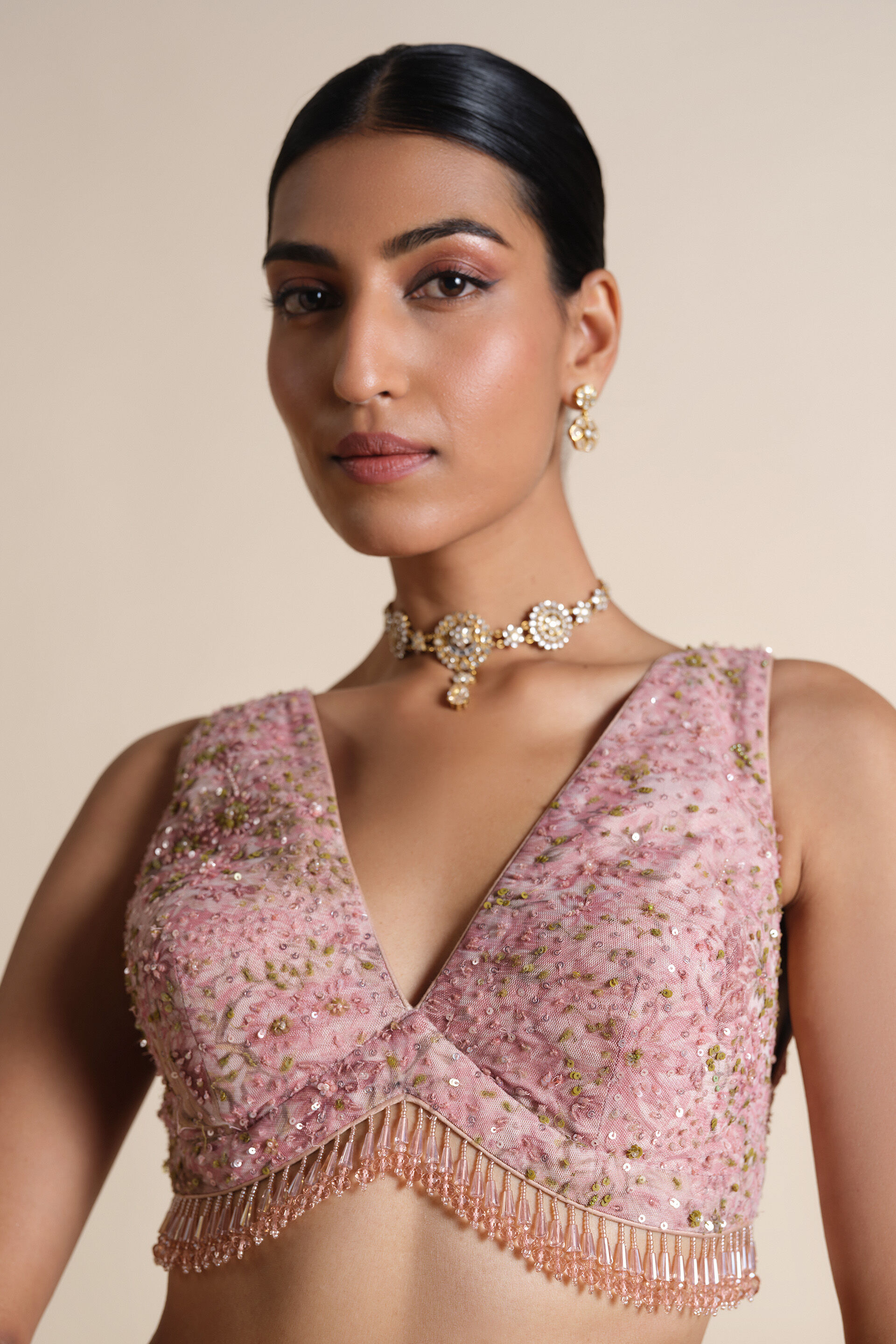 Esmarie Embroidered Choli - Blush, Blush, image 1