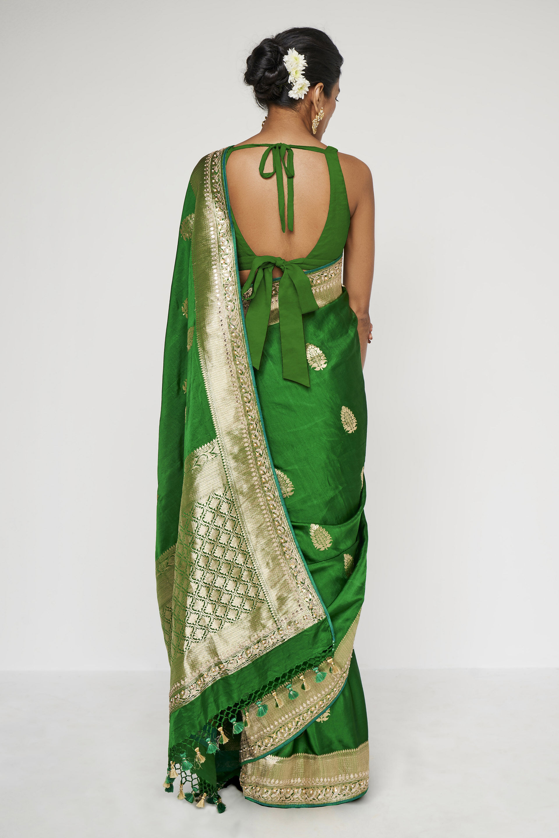 Rohana Benarasi Saree Green