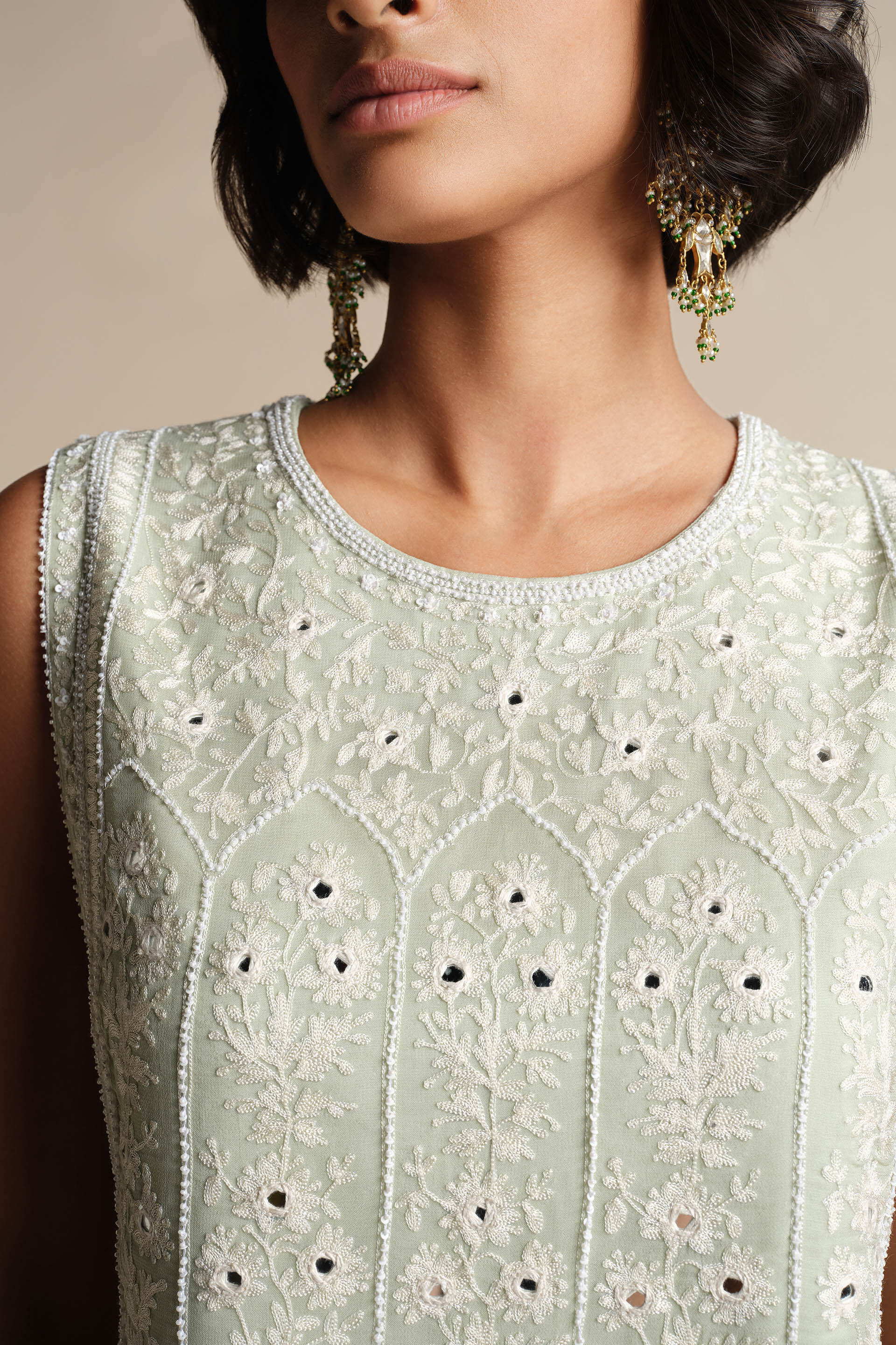 Raisa Embroidered Skirt Set - Sage, Sage Green, image 5