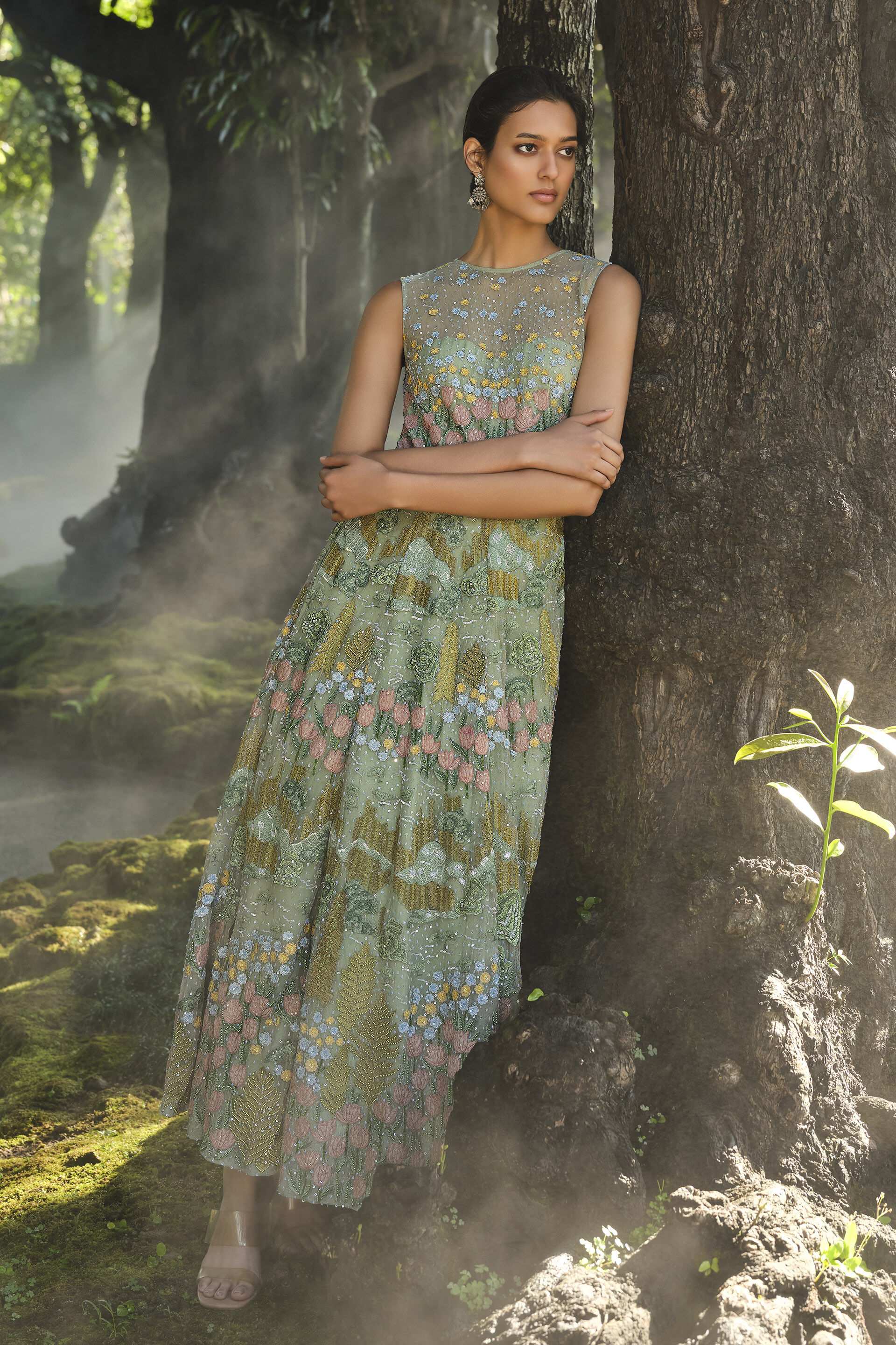 Lakeforest Embroidered Dress - Sage, Sage, image 3