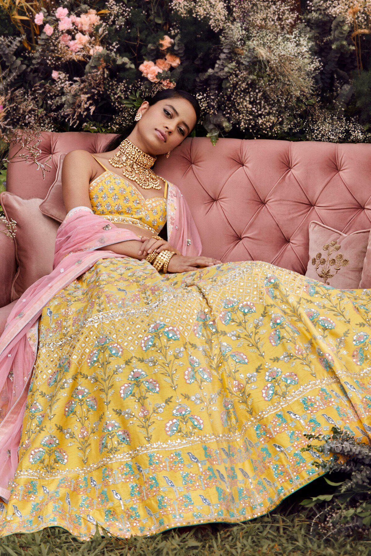 Anita dongre online yellow lehenga