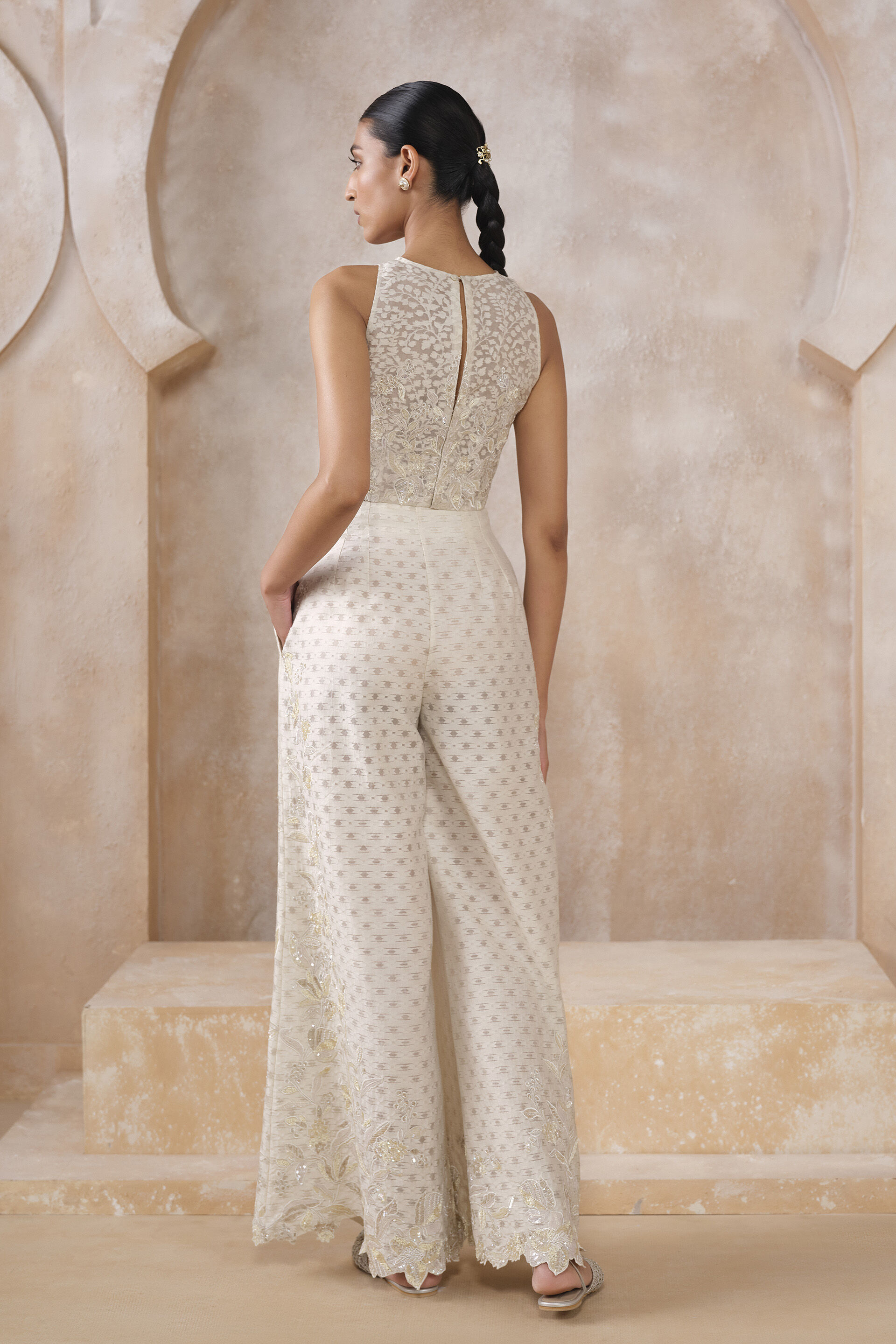 Ansel Embroidered Pant Set - Ivory