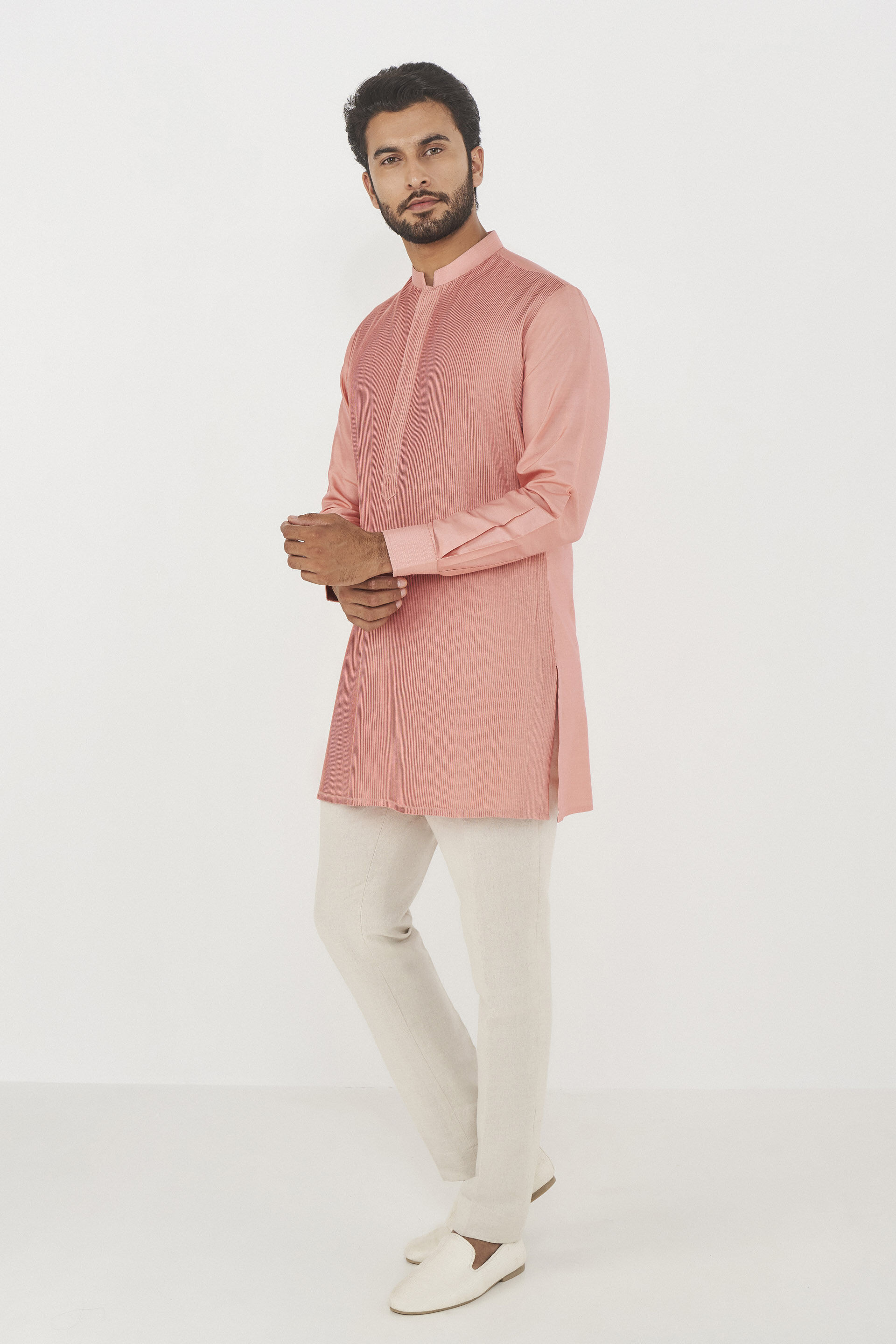 Daksh Silk Kurta - Pink, Pink, image 2