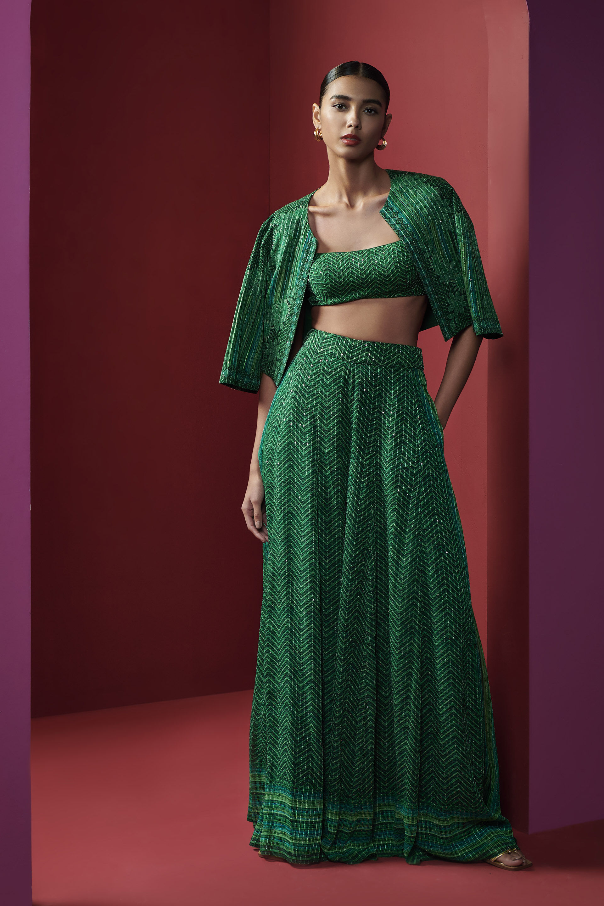 Lysandra Jacket Set Green
