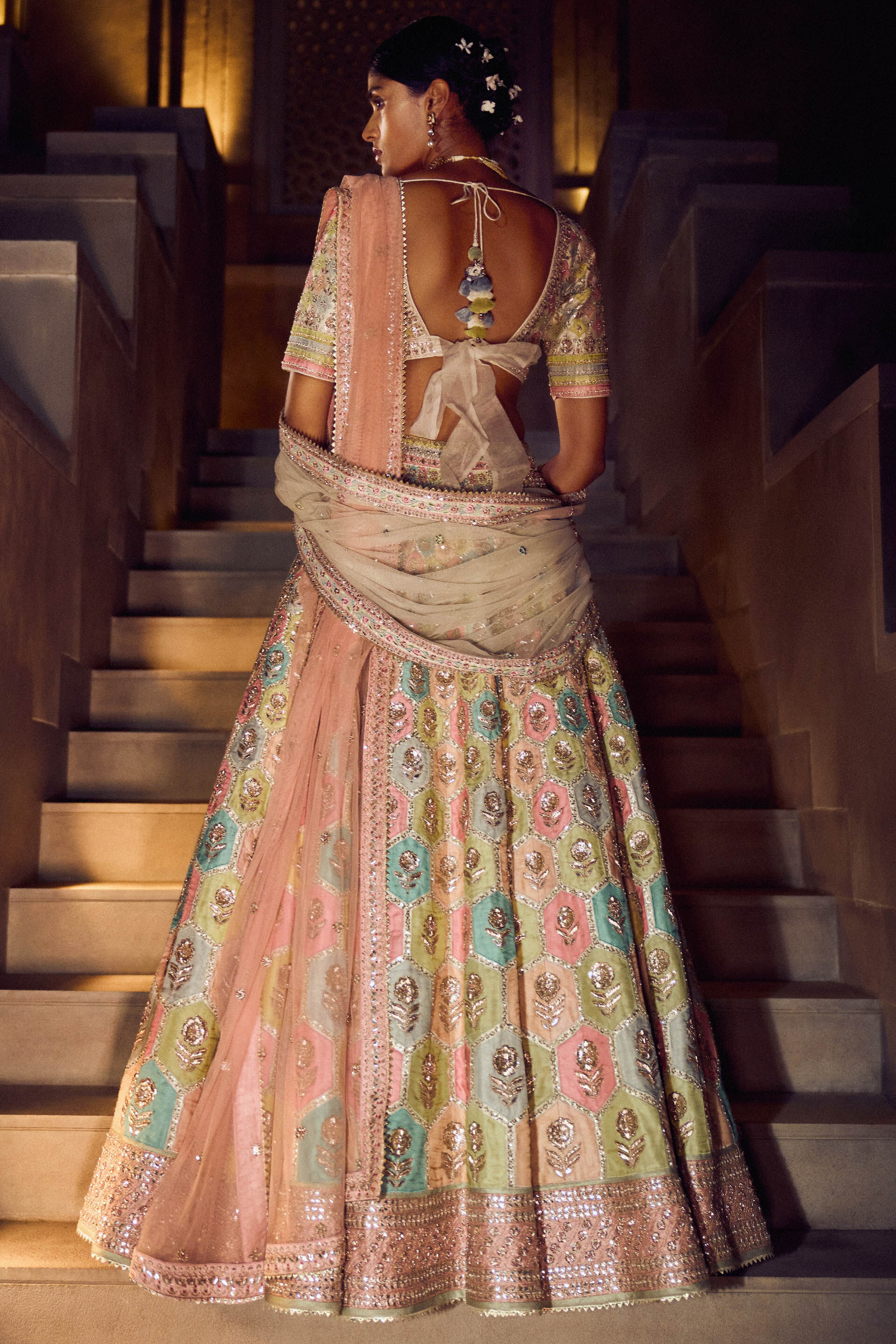 Kalakara Lehenga - Cream
