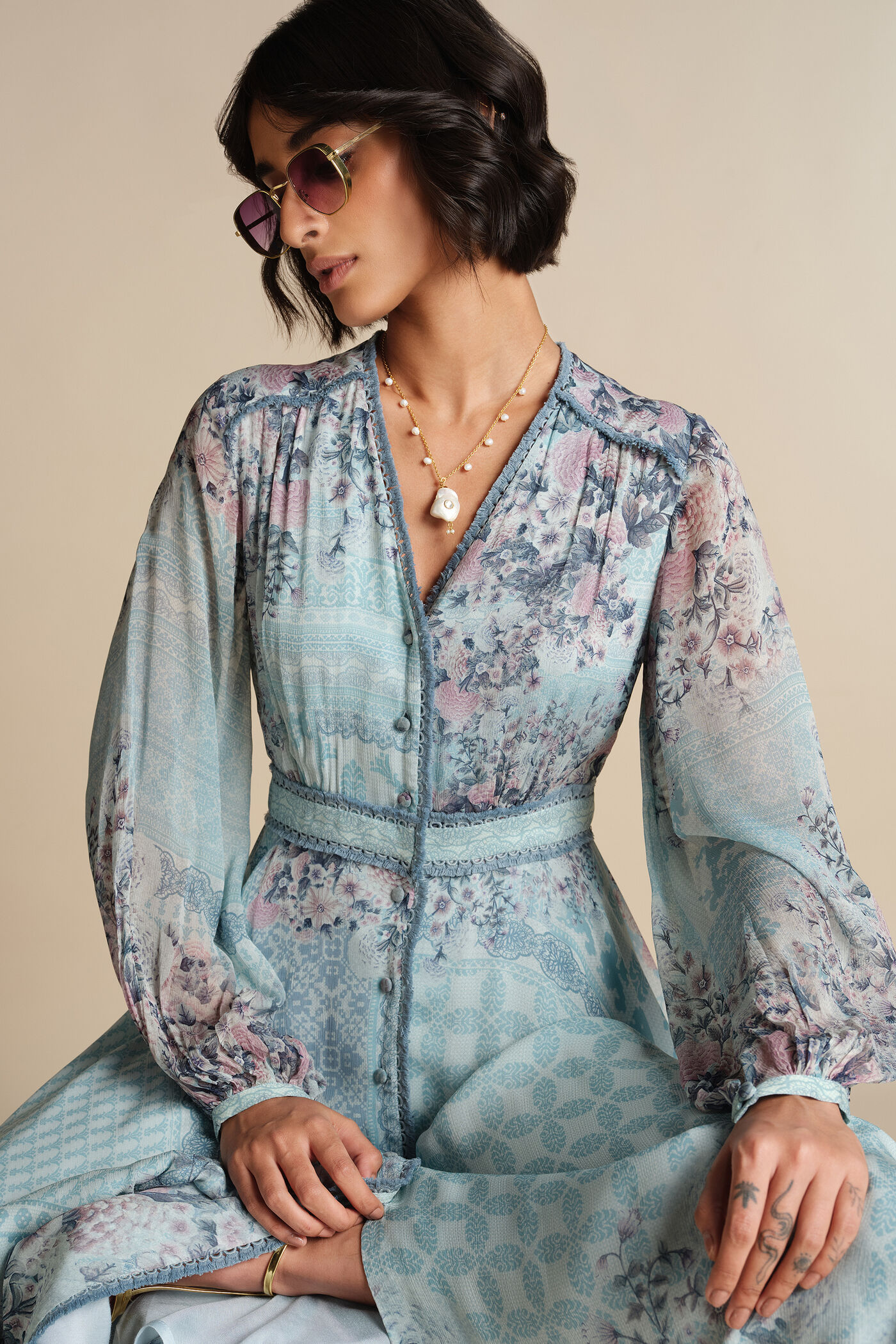 Buy Designer Damson Dress - Blue Online for Women from Anita Dongre S25AS7_PWBL Buy Designer Damson Dress - Blue Online for Women from Anita Dongre S25AS7_PWBL