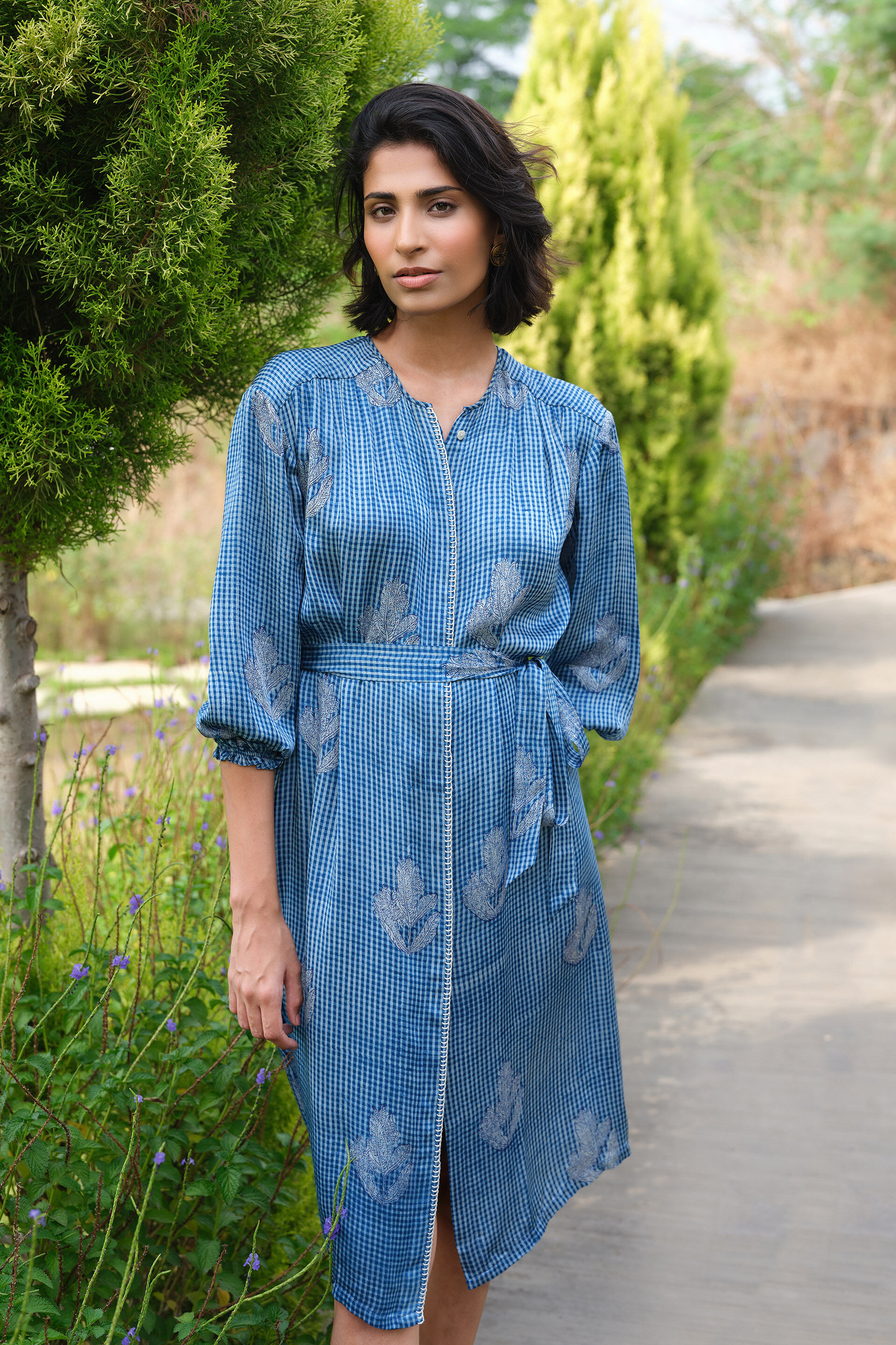 Flume Hand-block Printed Dress - Indigo, Indigo, image 3