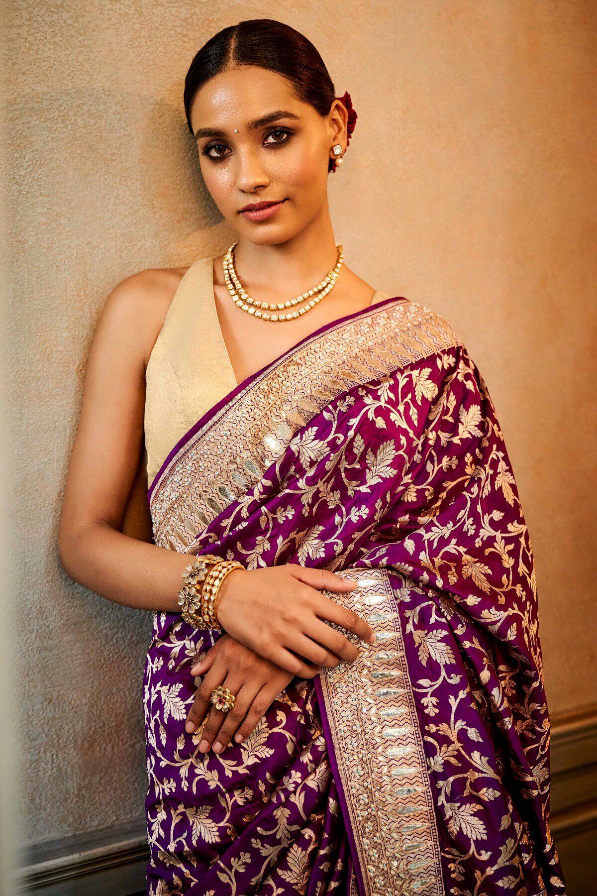 Pankaja Saree Set - Purple, Purple, image 4