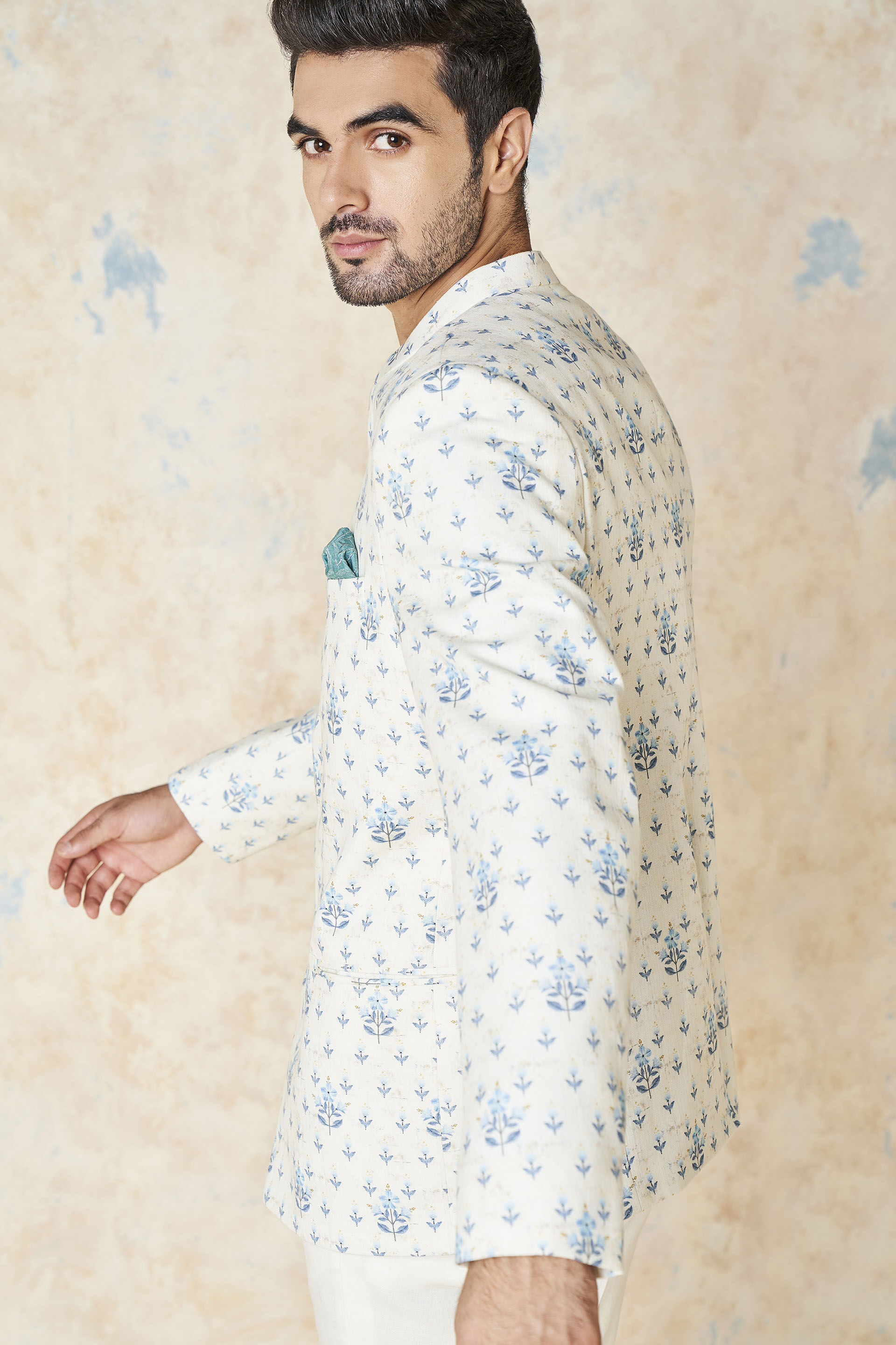 Idhayan Linen Bandhgala - Ivory, Ivory, image 5