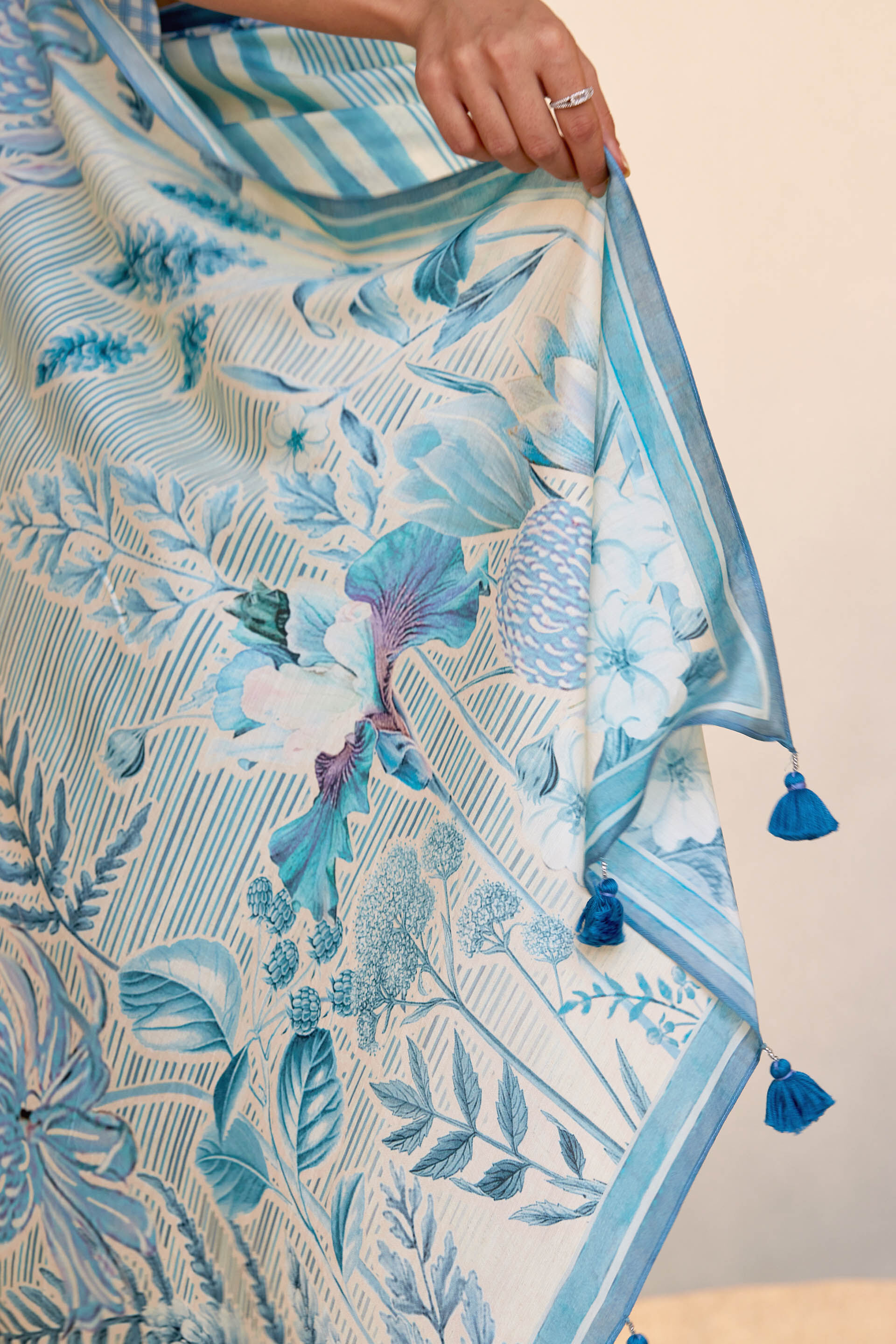 Neela Saree Set - Blue, Blue, image 6