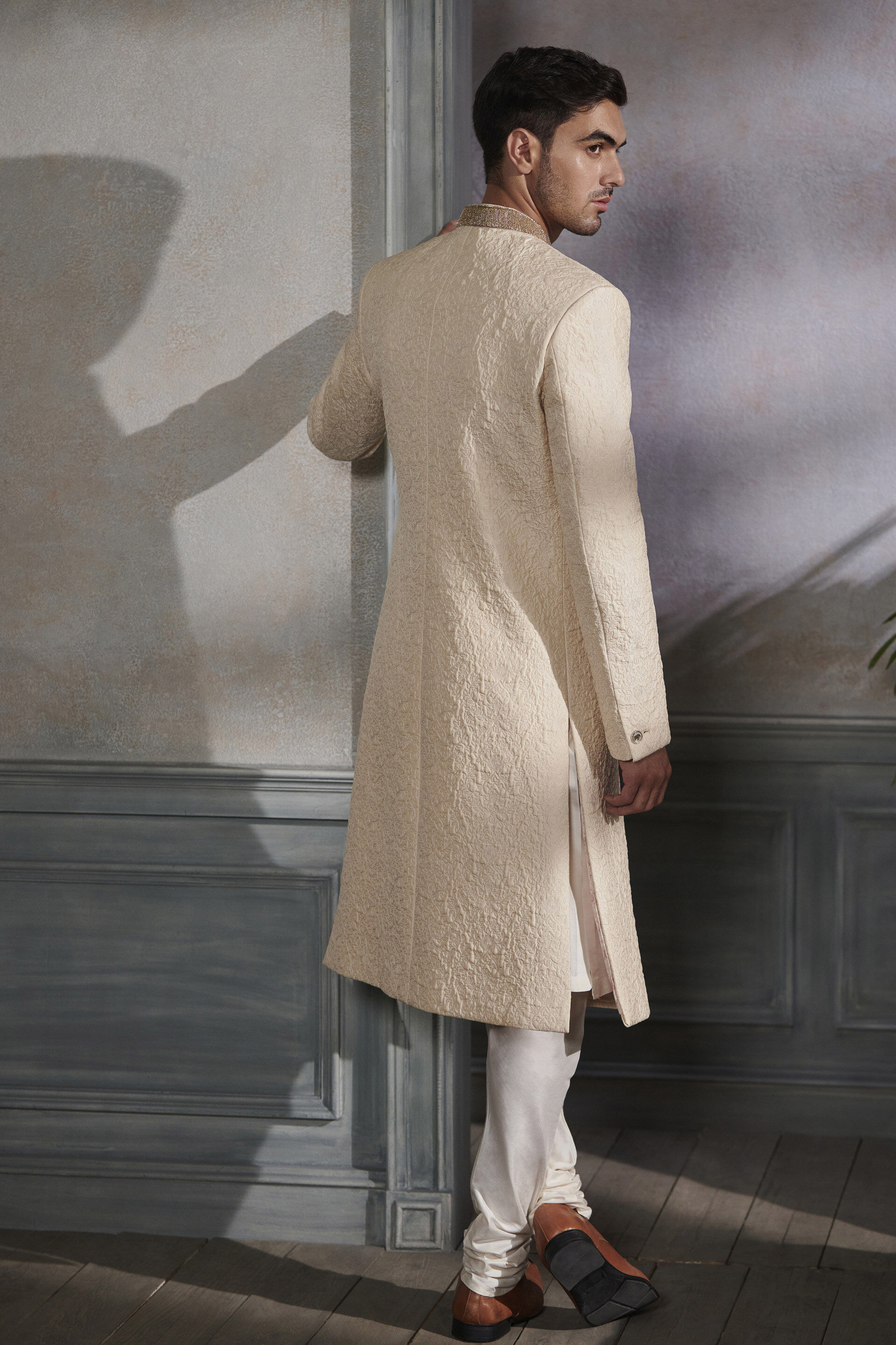 Paksha Sherwani - Ivory, Ivory, image 4