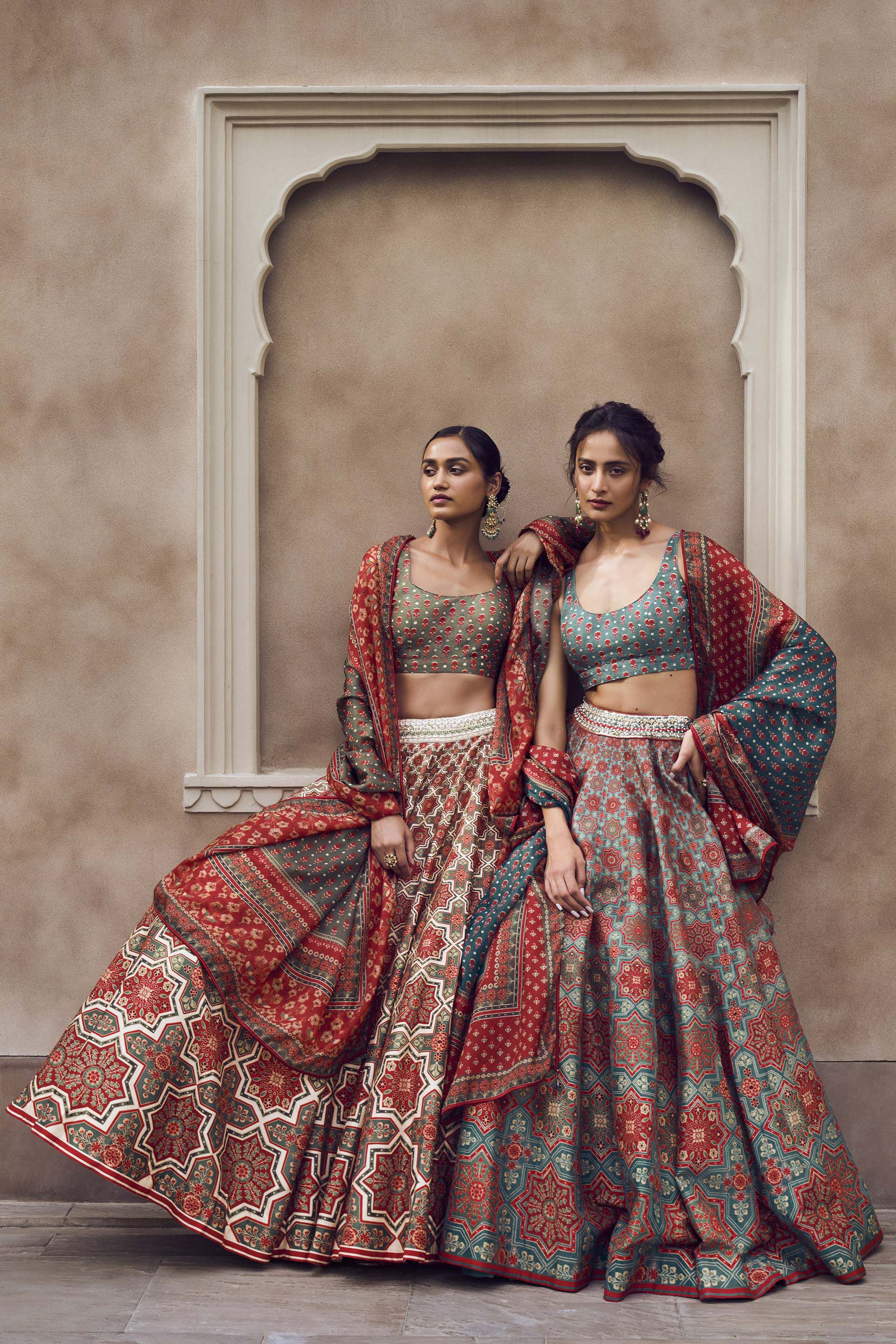 Buy Indian Red & Mustard & Lavender & Green & Blue & Orange & Grey & Navy  Blue & Pista Color Jacquard Fabric Bridal Lehenga at Wholesale Price -  Kloth Trend