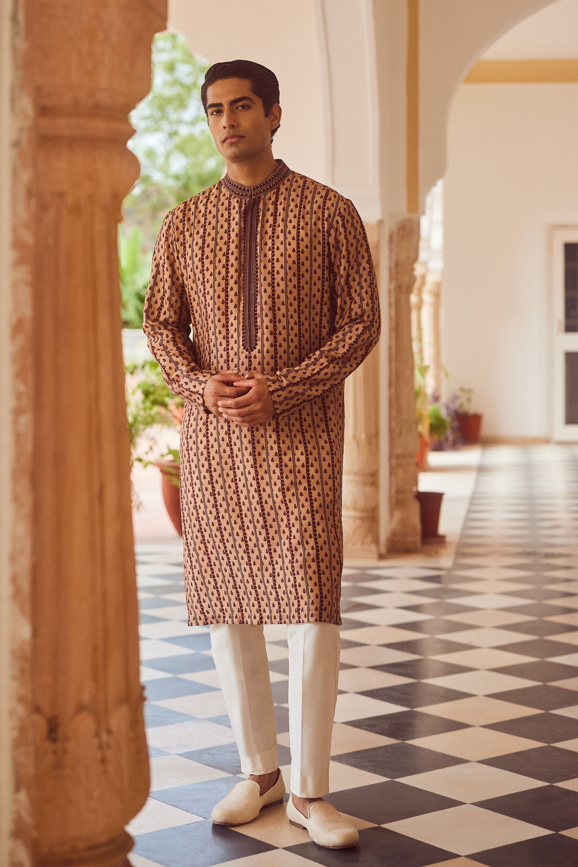 Drish Silk Kurta - Maroon