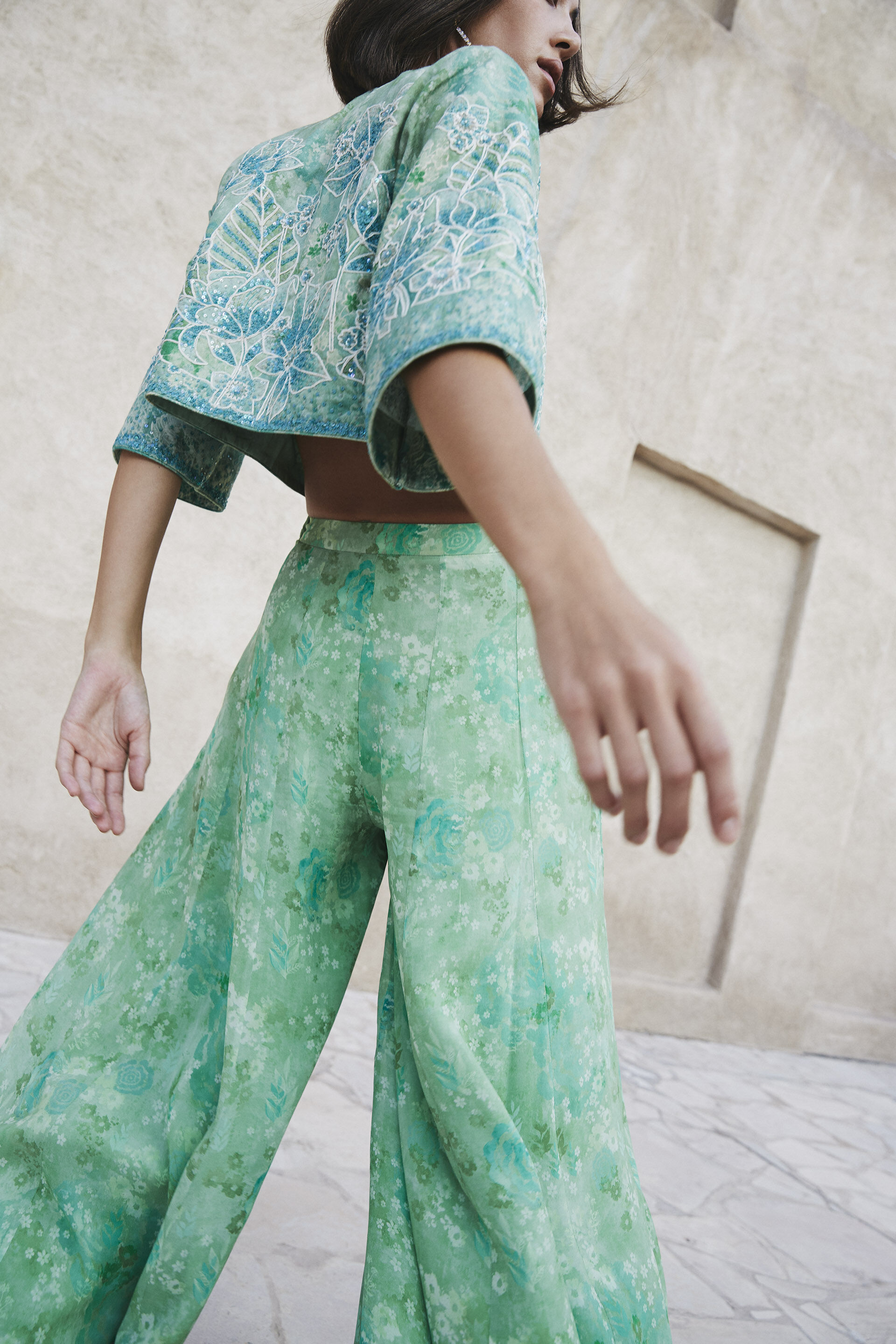 Buy Aneeza Jacket Set Sage from Anita Dongre s Sets Skirts Pants fo