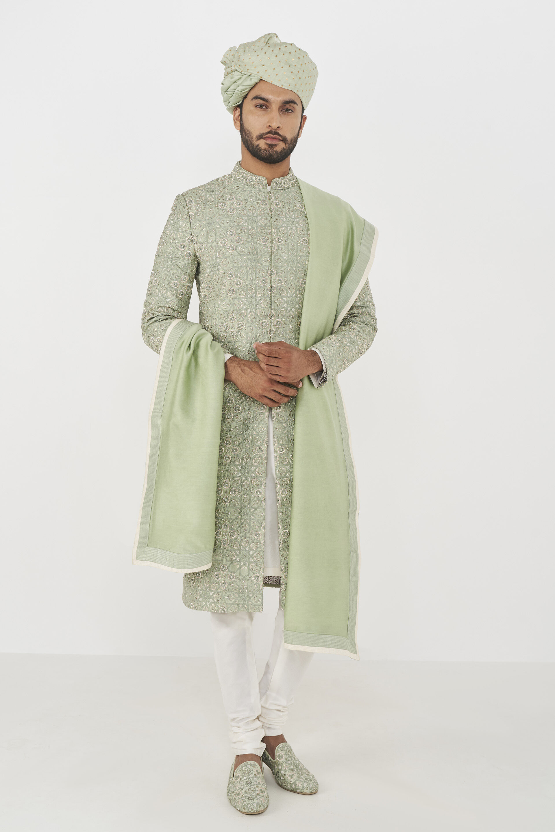 Anuraj Dupatta - Sage Green