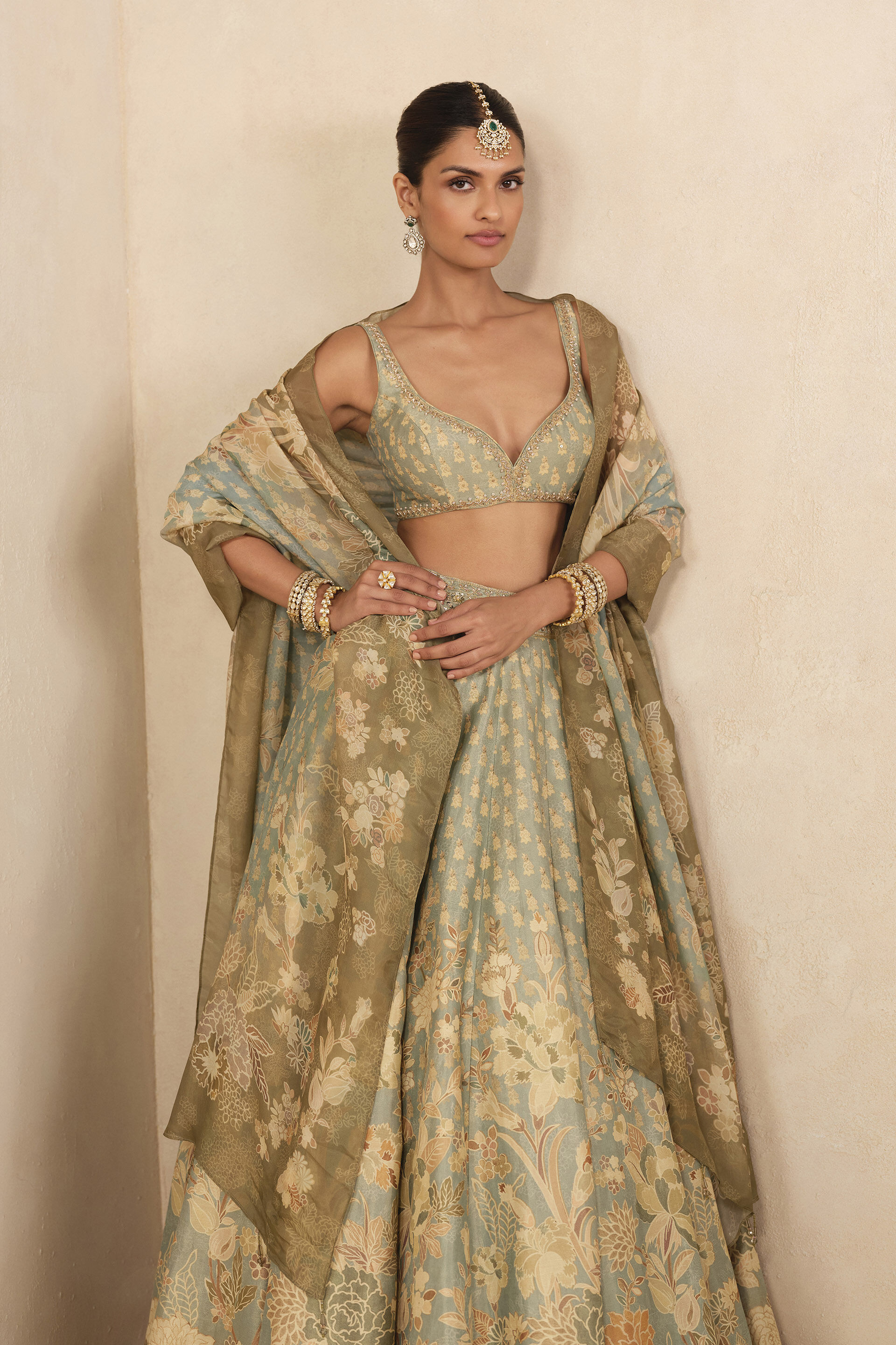 Noora Embroidered Lehenga Set - Blue, Blue, image 5
