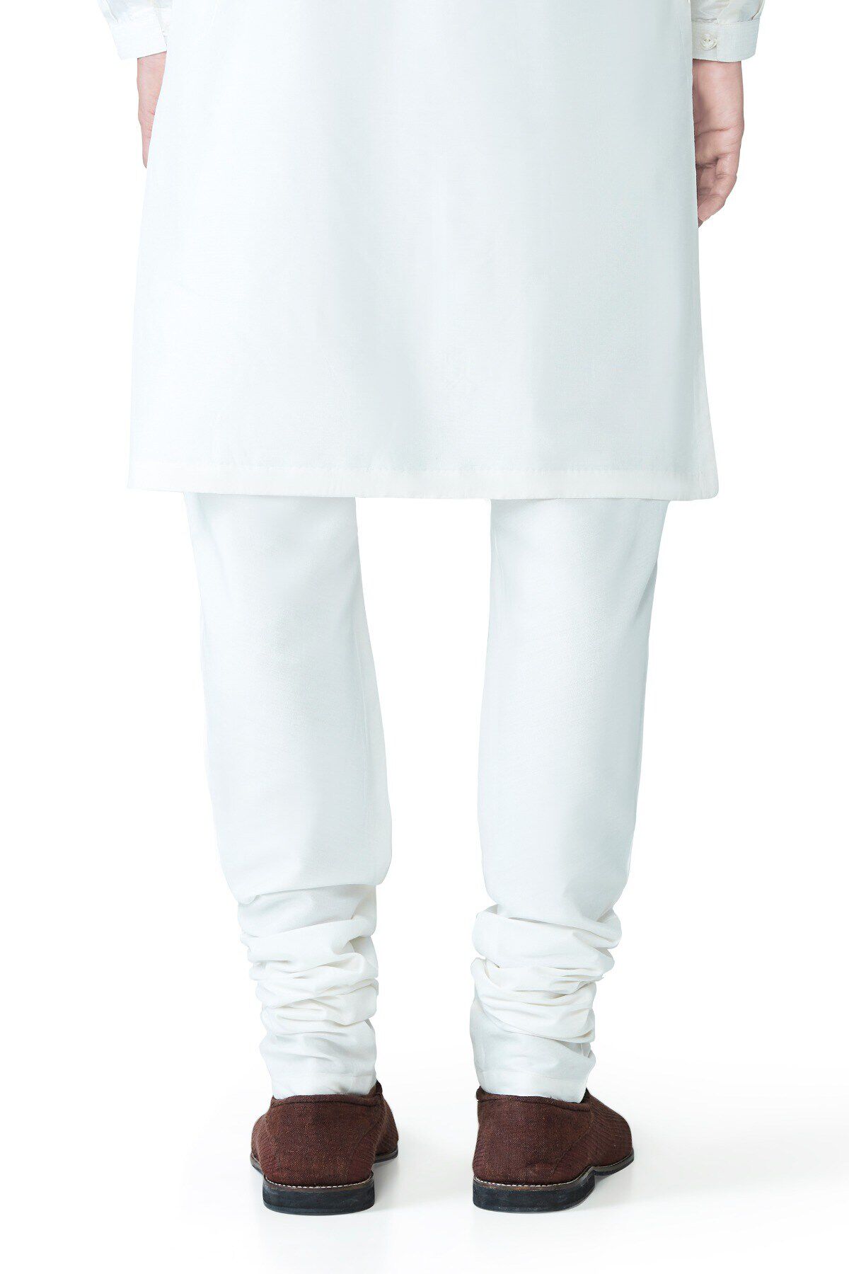 Off White Silk Churidar, Off White, image 4