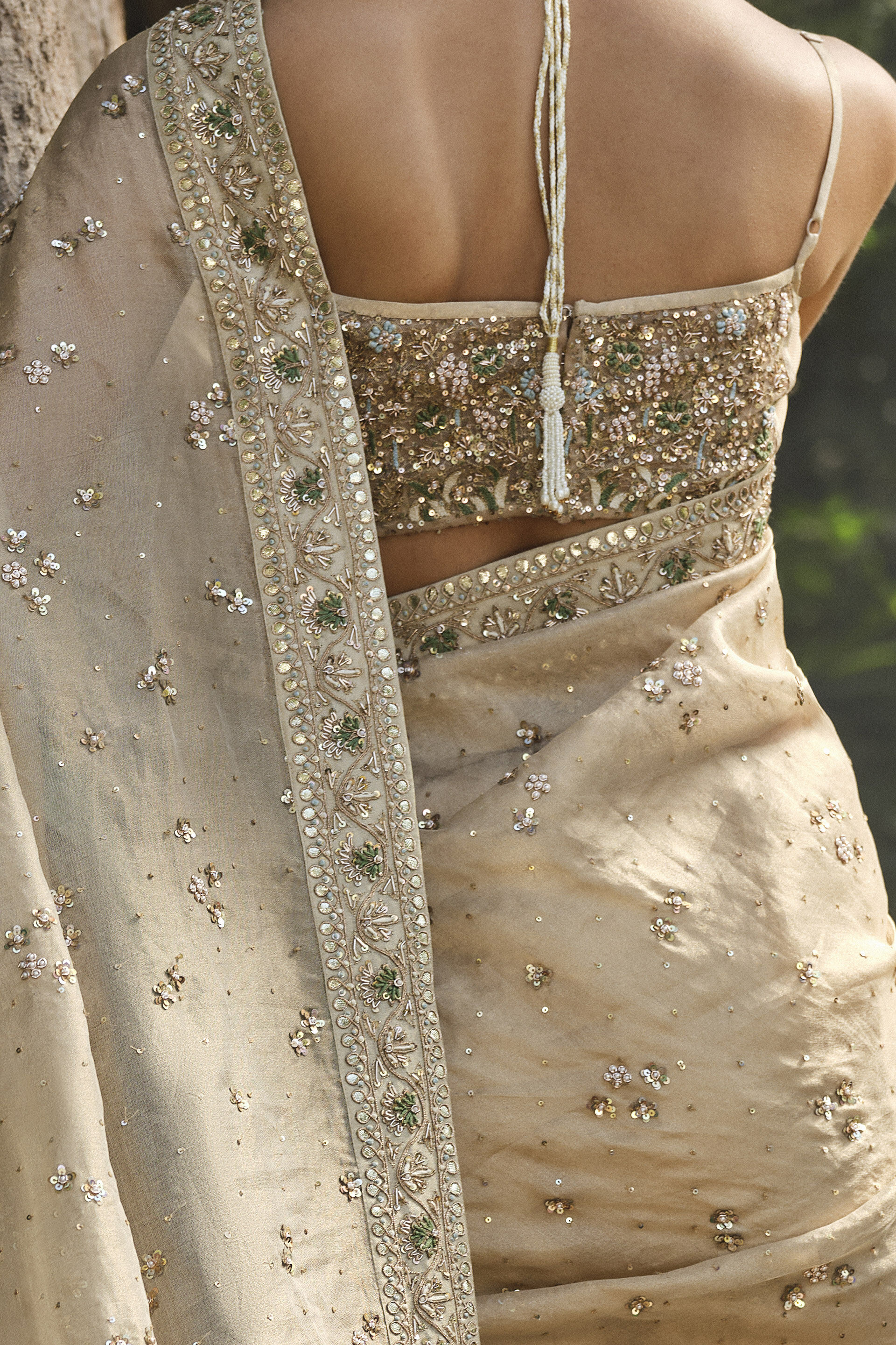 Niamh Hand-painted Pichhwai Silk Saree - Gold, Gold, image 5