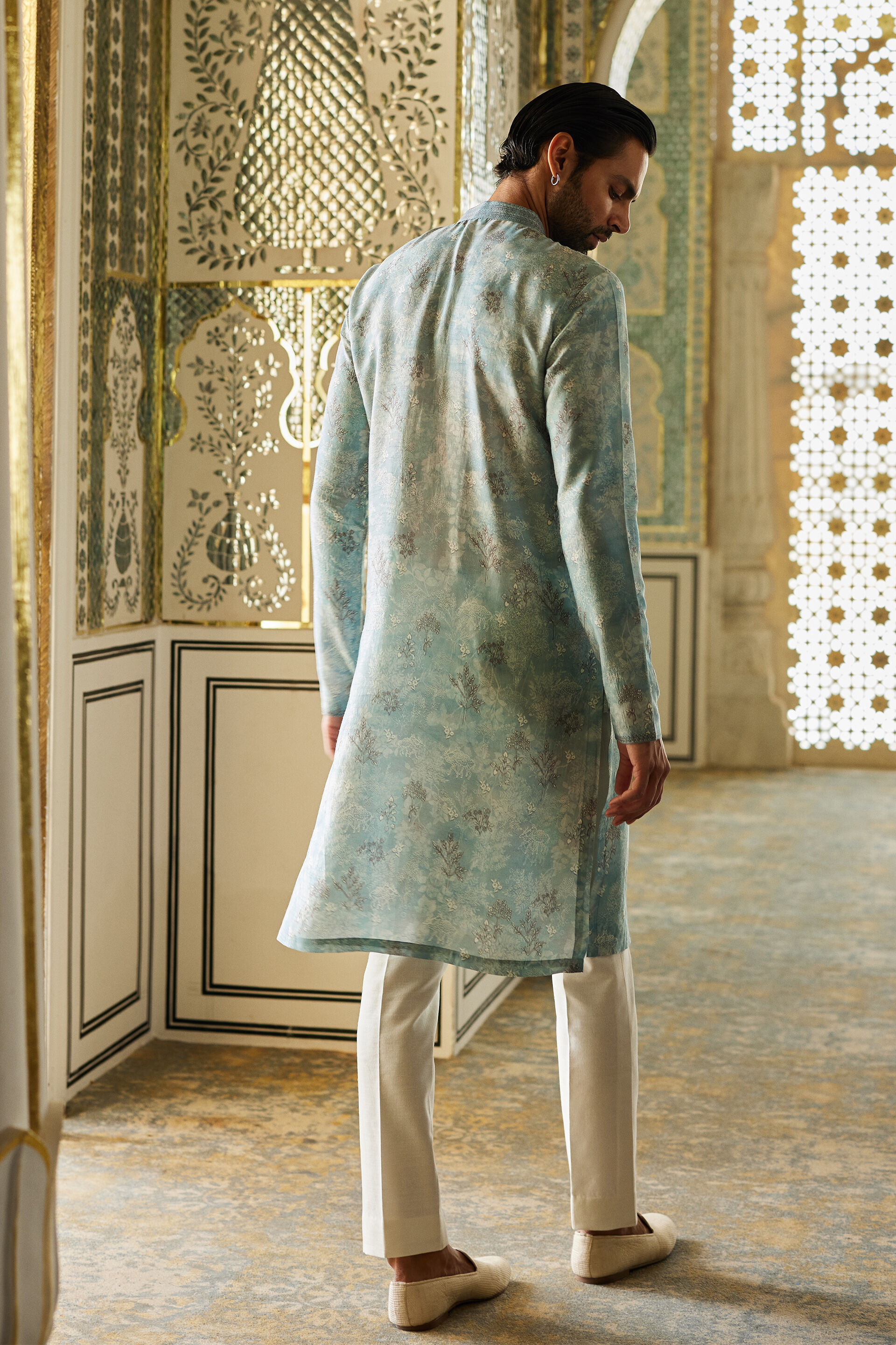 Sharv Silk Kurta - Ice Blue