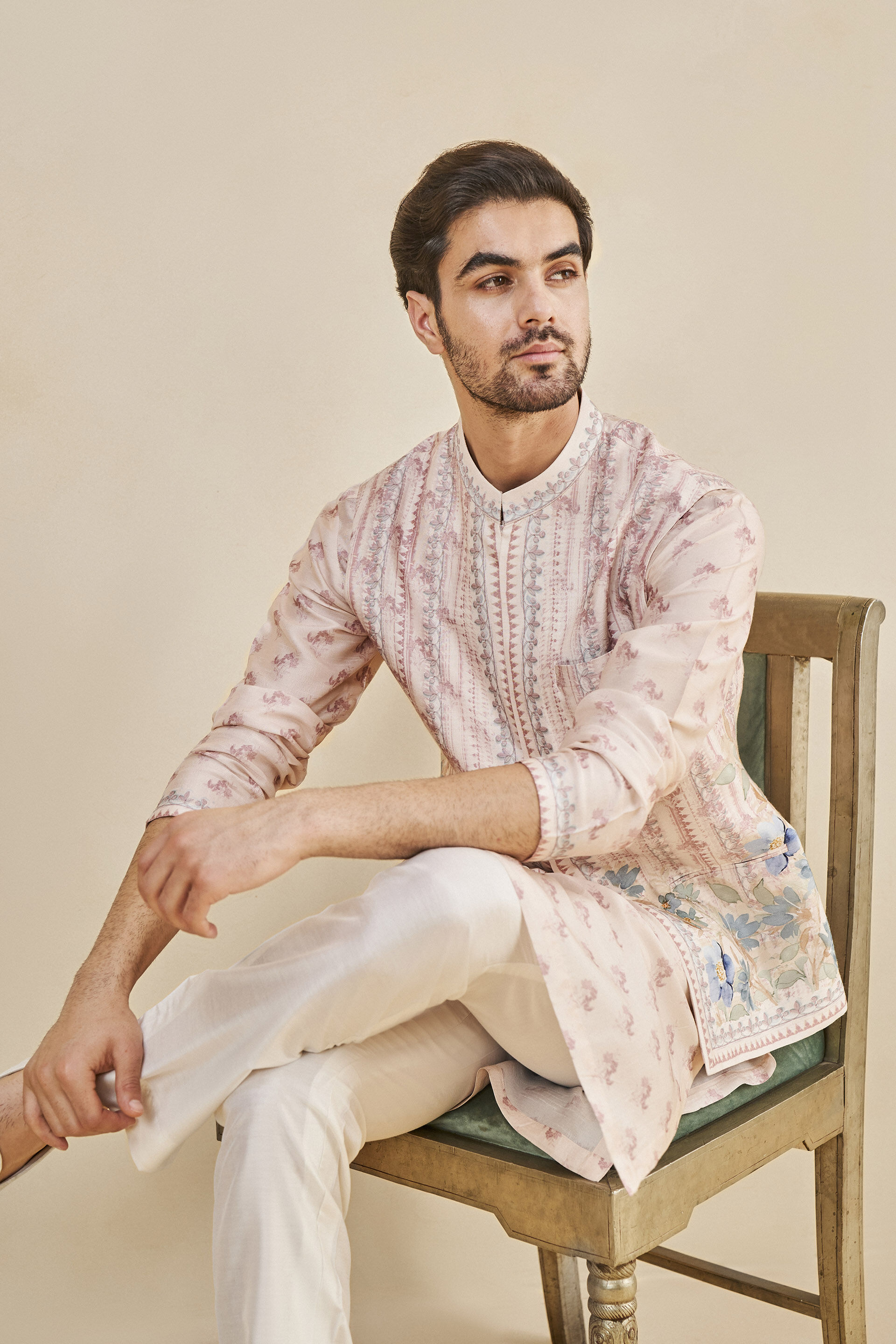 Rohak Nehru Jacket - Salmon, Salmon, image 6