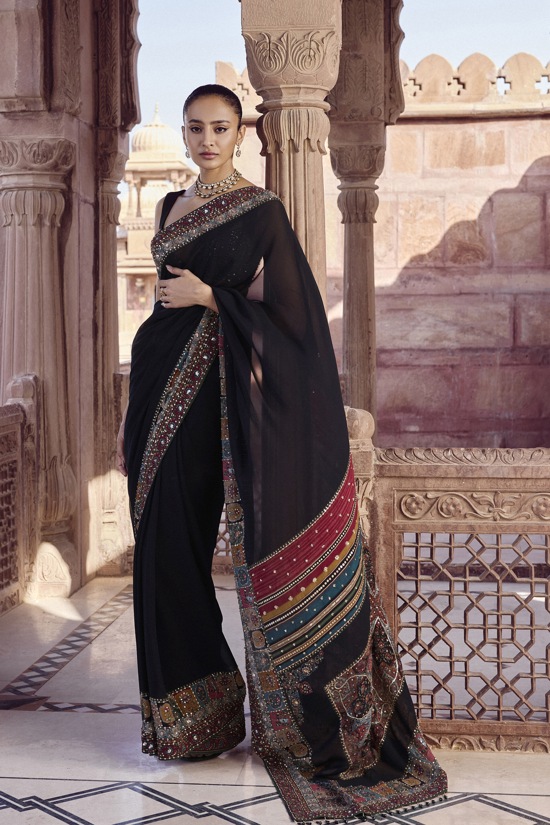 Anjana Saree - Black, Black, image 1