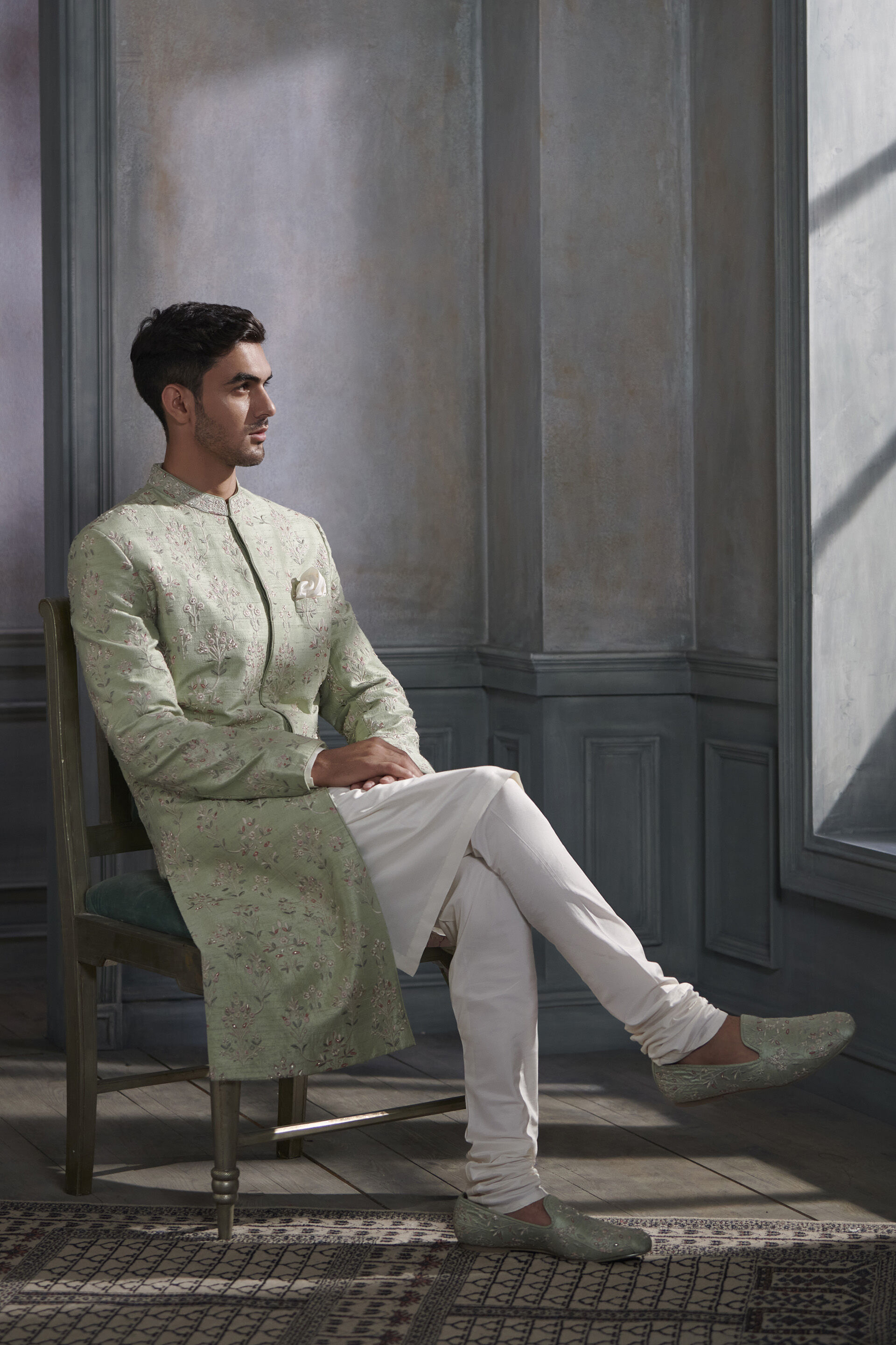 Linay Sherwani - Sage Green, Sage, image 2