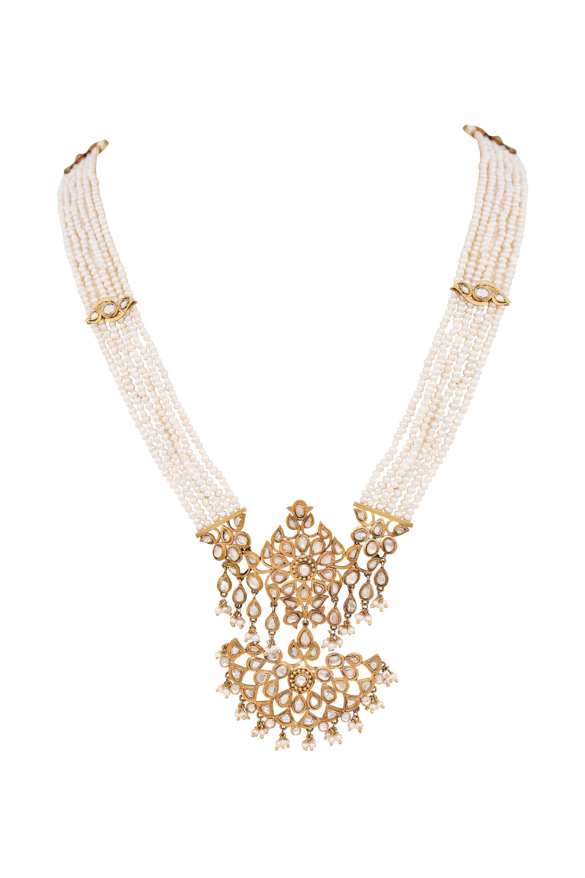 Crystal & Pearl String Necklace