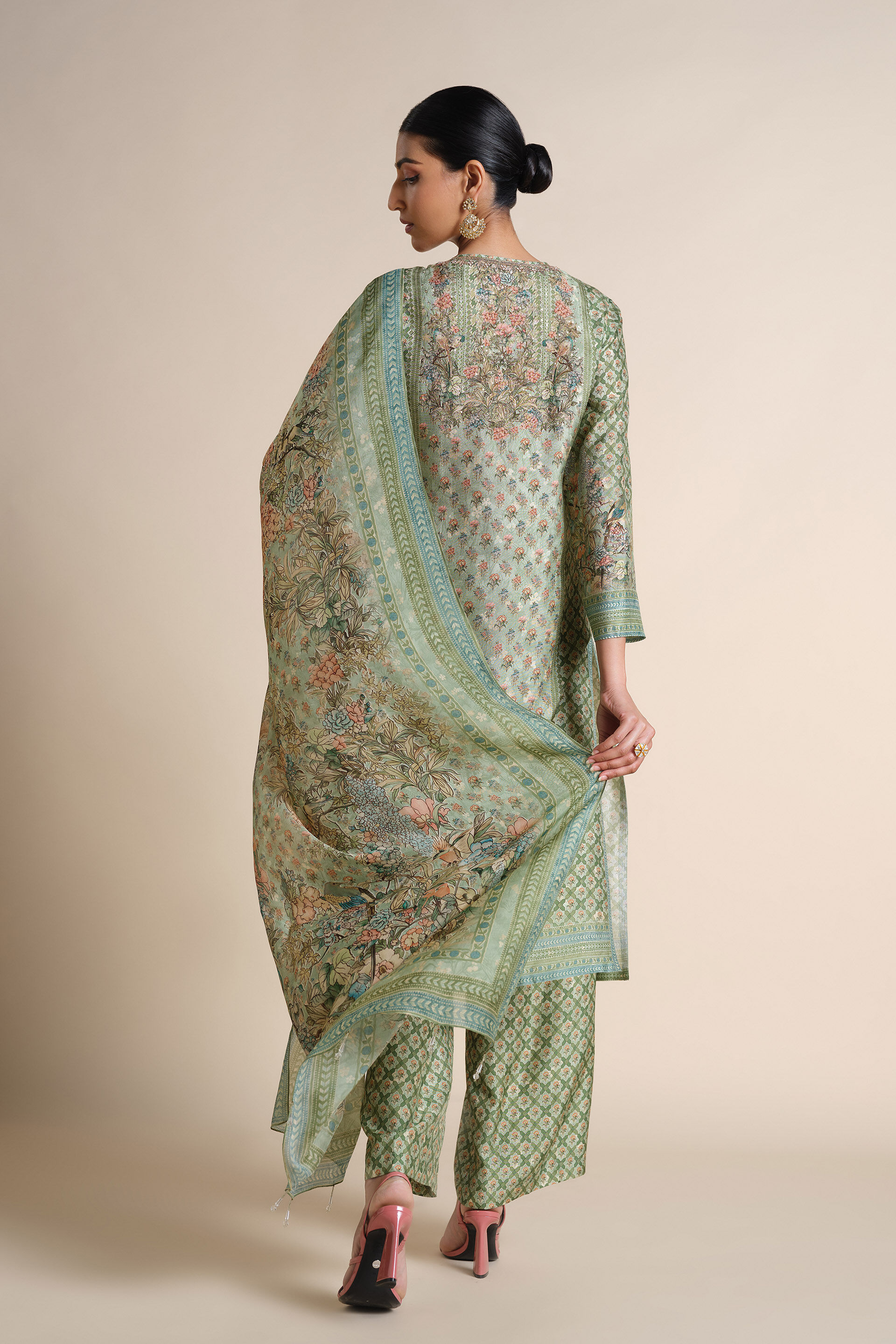 Moira Silk Suit Set - Sage, Sage, image 3