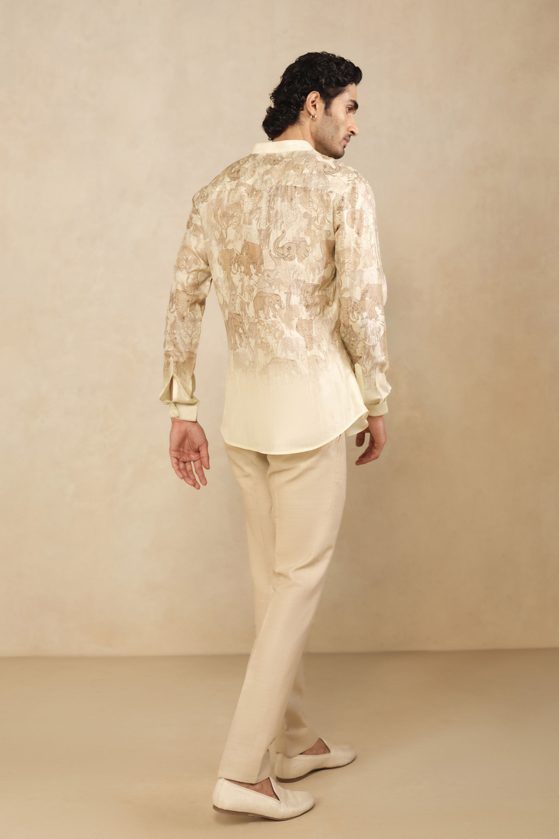 Zyad Silk Shirt - Cream, Cream, image 2