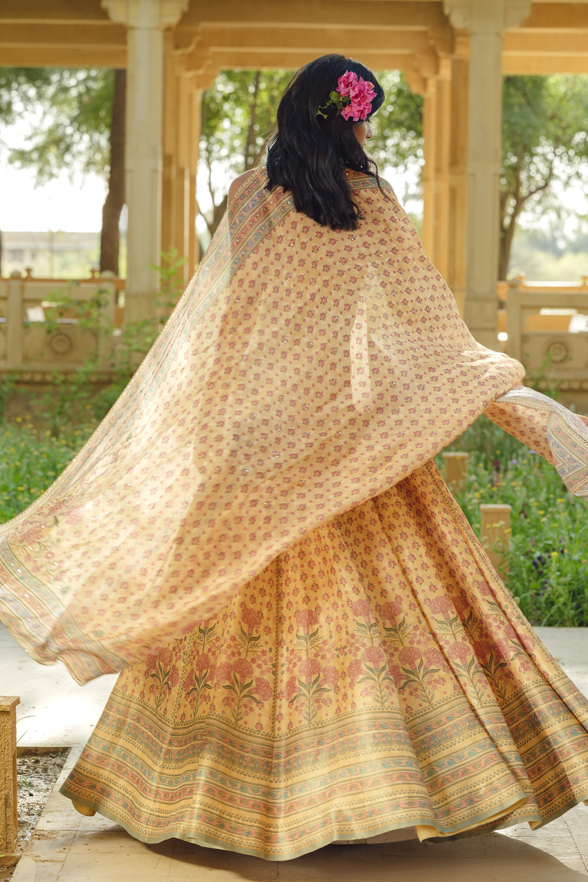 Damaris Lehenga Set - Mustard, Mustard, image 4