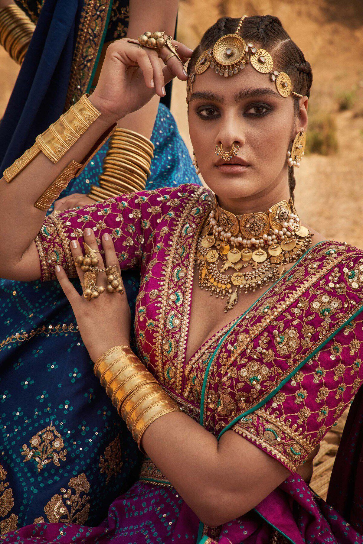 Bandhani bridal lehenga store