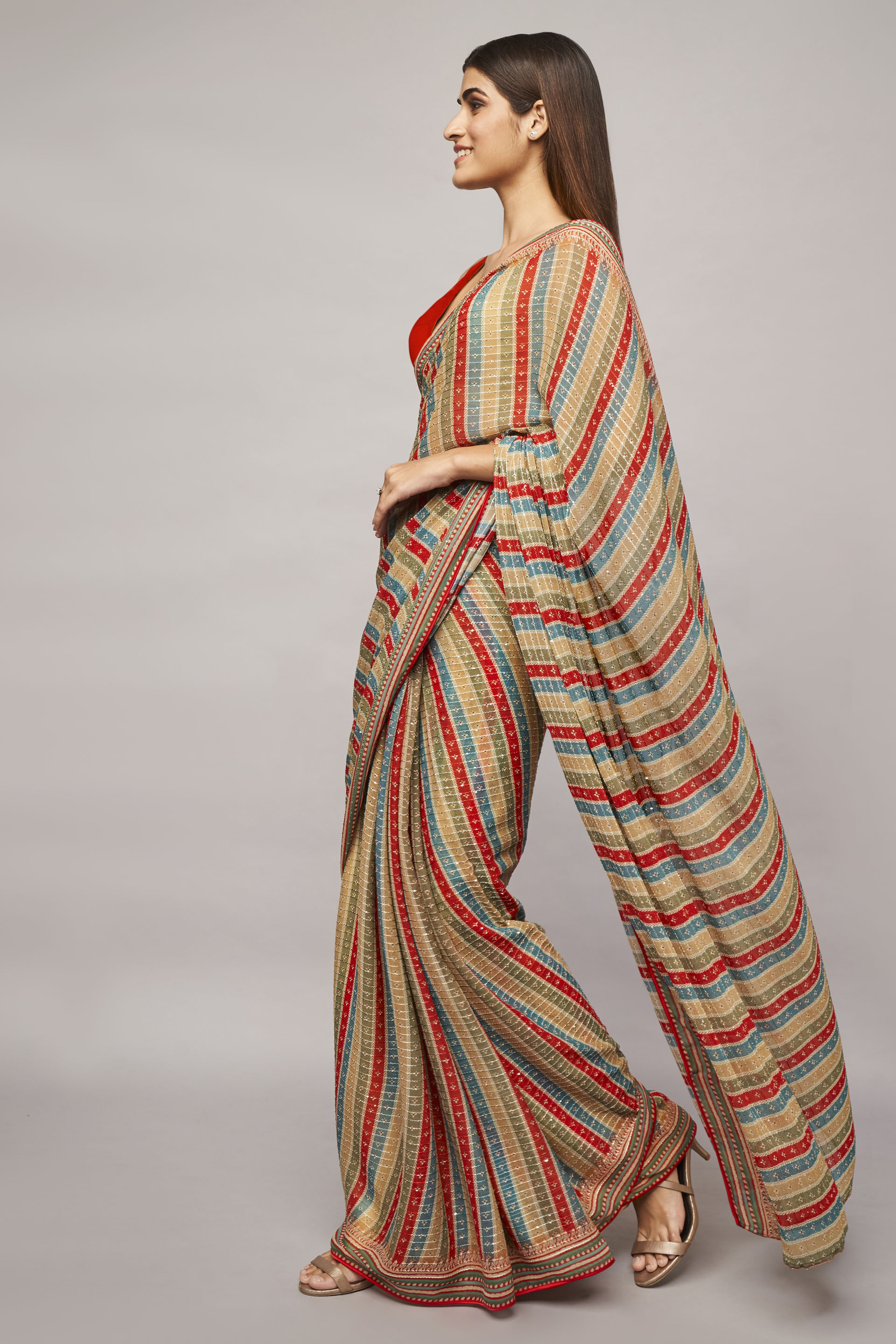 Alana Saree - Red, Red, image 5