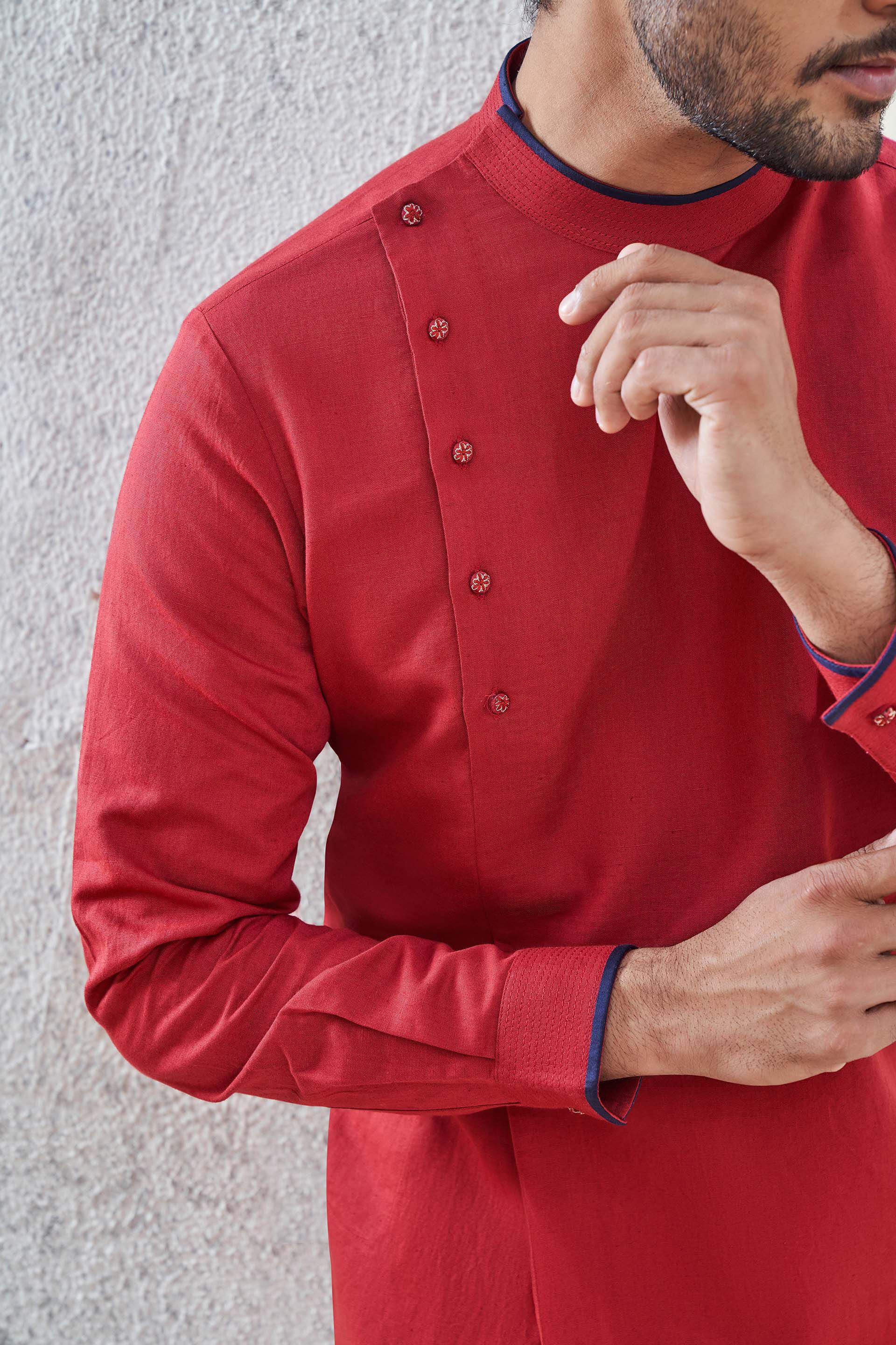 Nayel Kurta - Maroon, Maroon, image 7