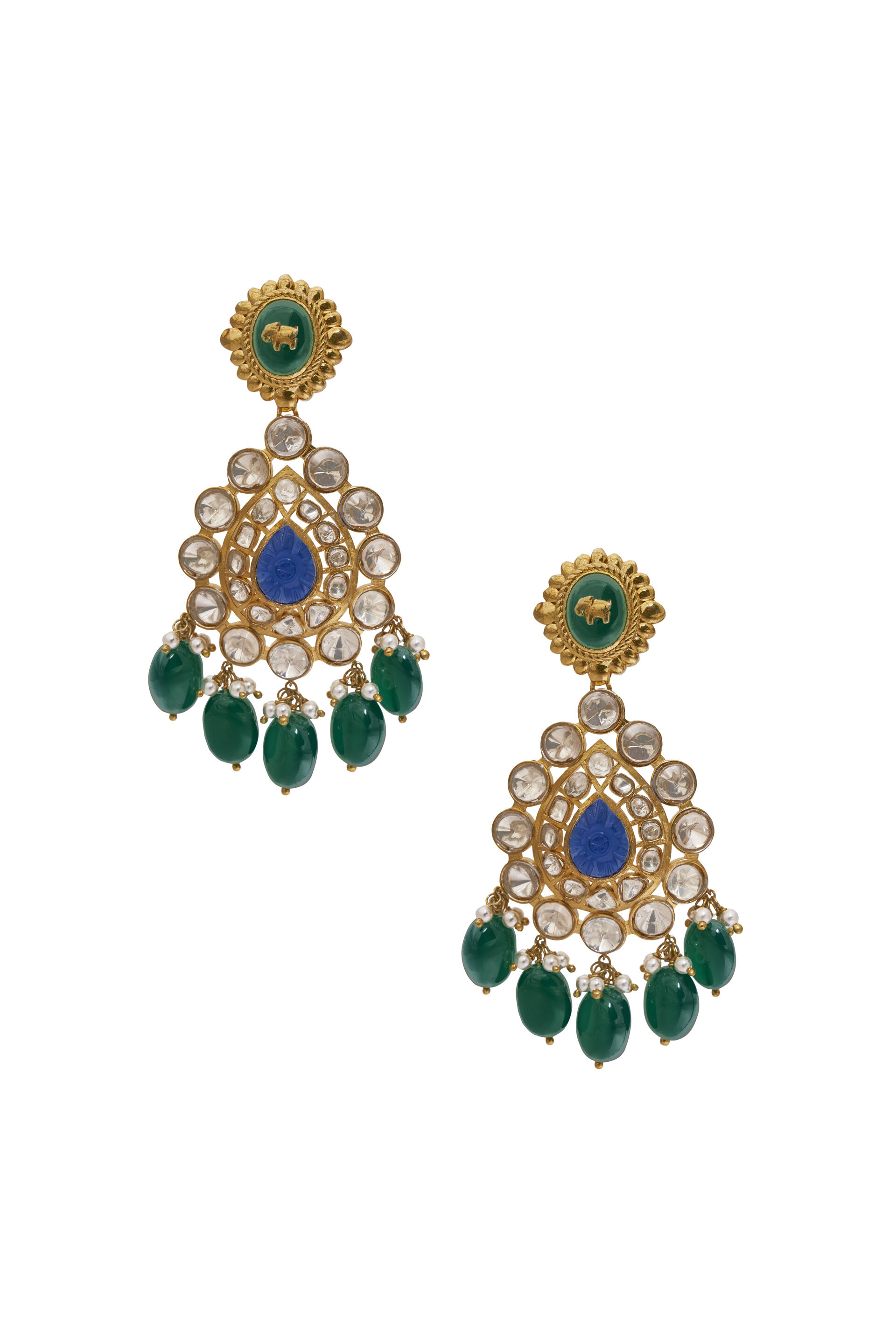 Roheen Earrings - Blue & Green