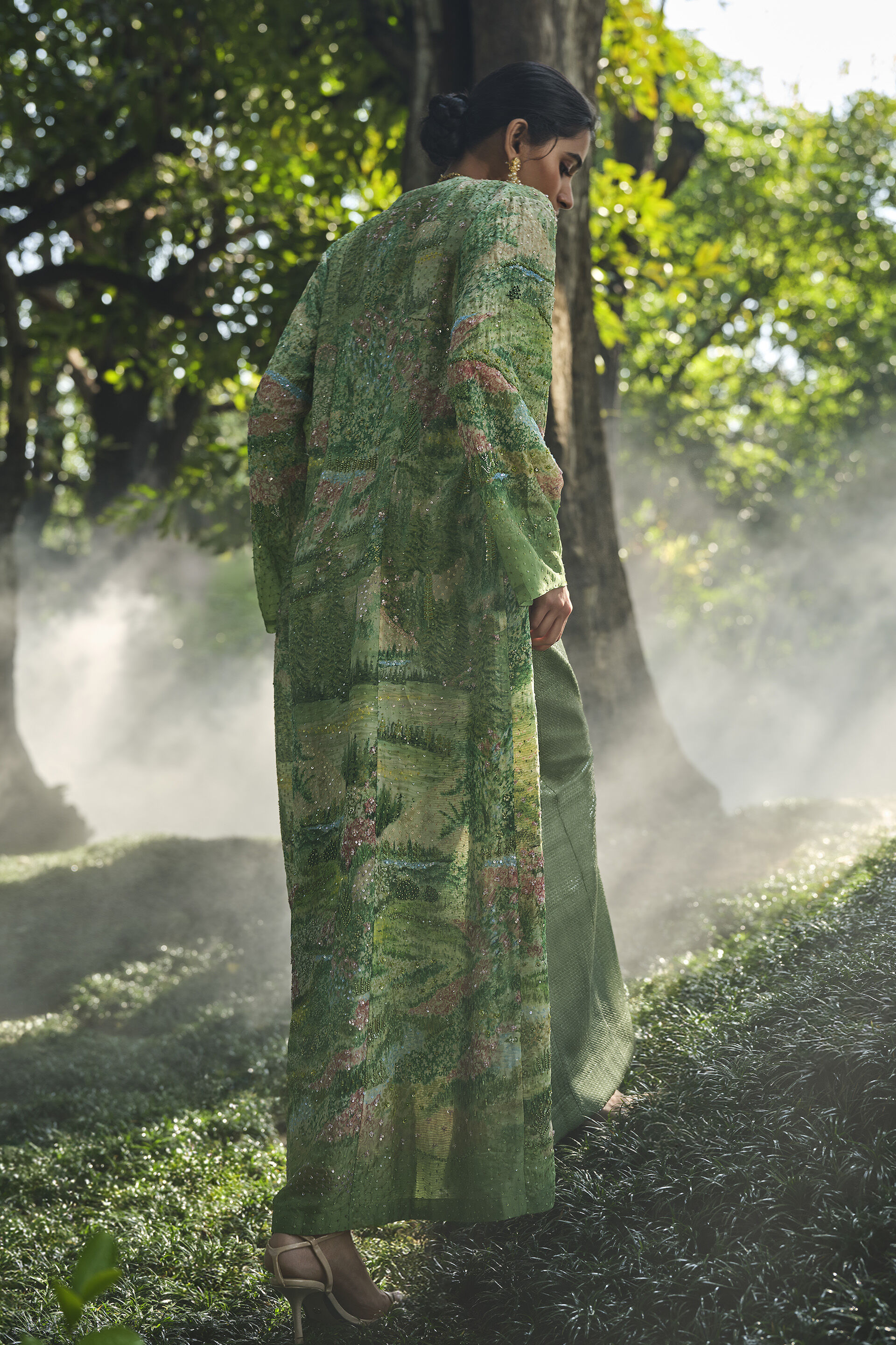 The Liveforest Embroidered Jacket Set - Sage