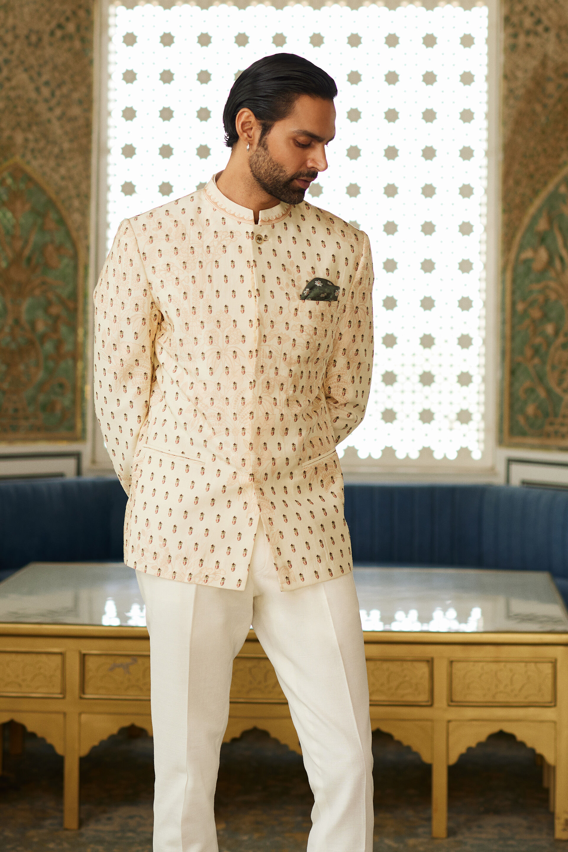 Eshan Silk Bandhagala - Ivory, Ivory, image 4