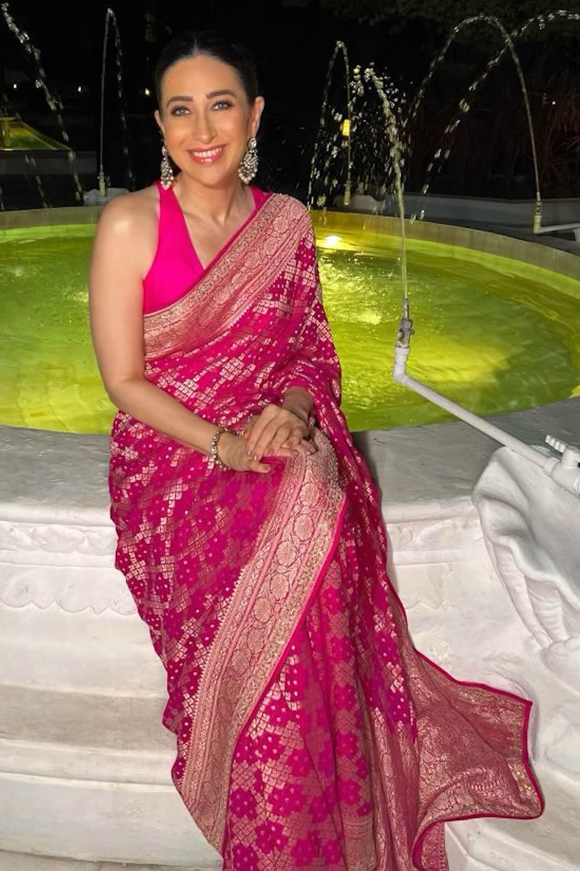 Gul Benarasi Silk Gota Patti Saree - Pink, , image 5