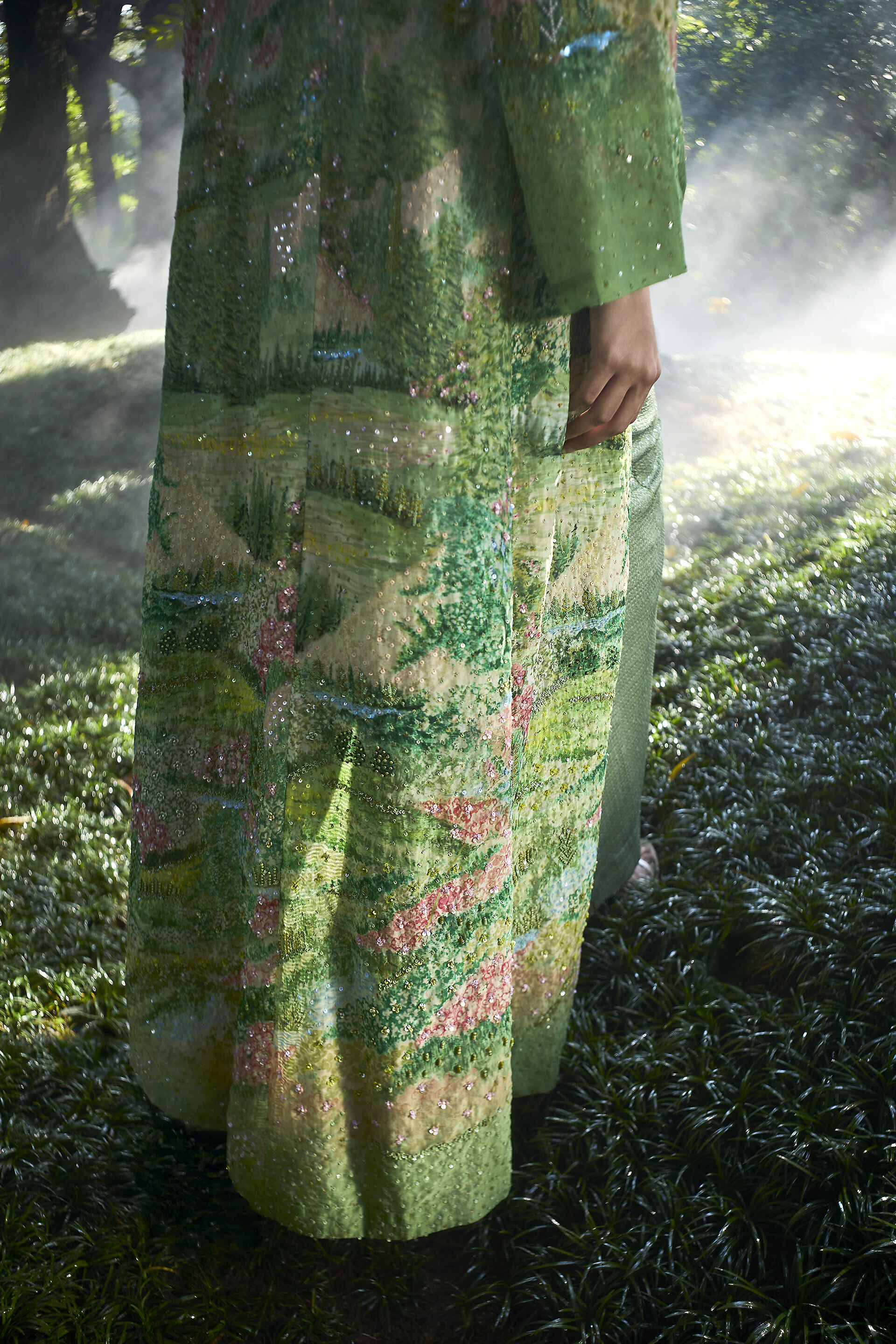 The Liveforest Embroidered Jacket Set - Sage, Sage, image 7