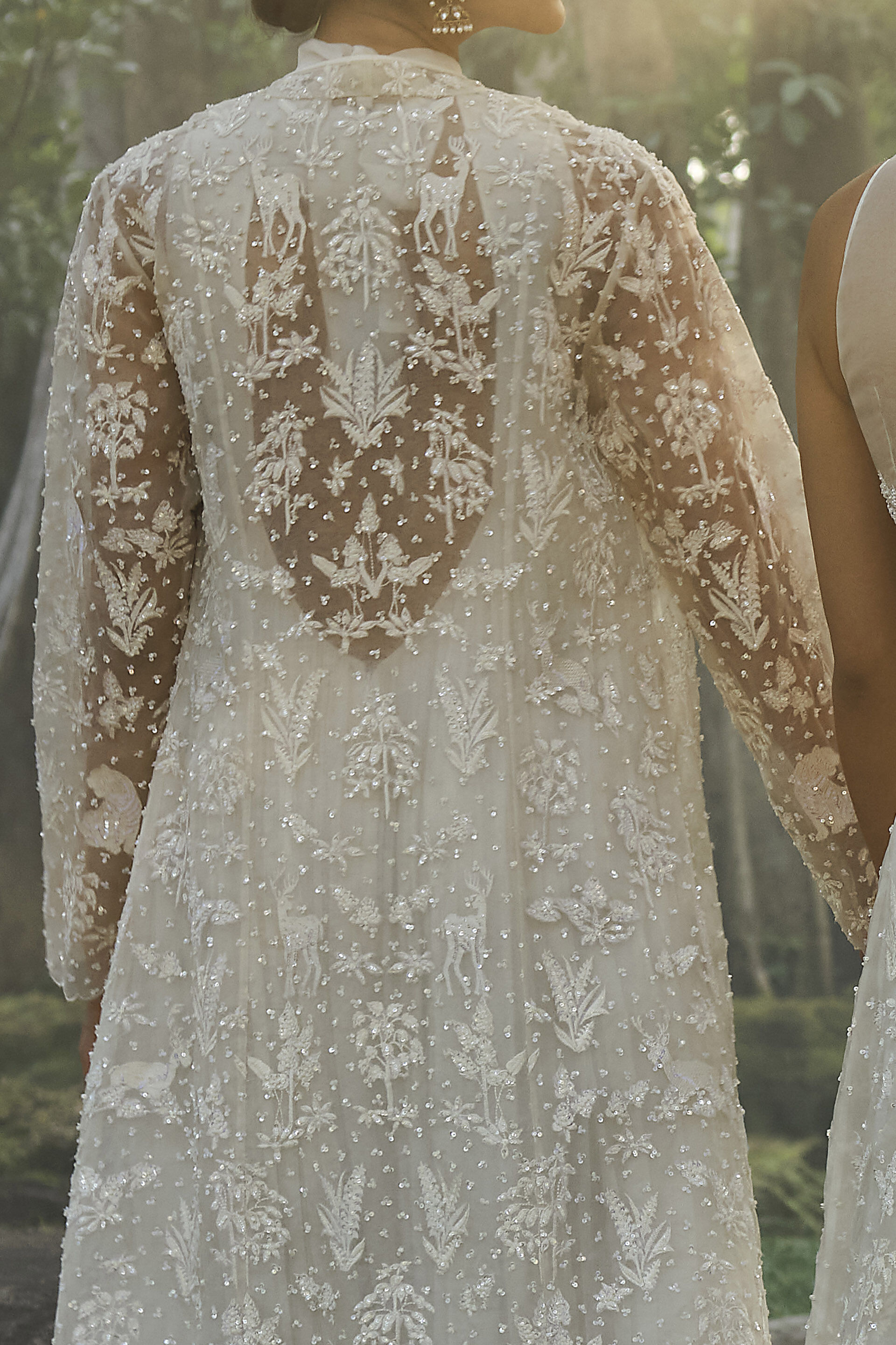 Mountain Mist Embroidered Jacket Set - Ivory, Ivory, image 3