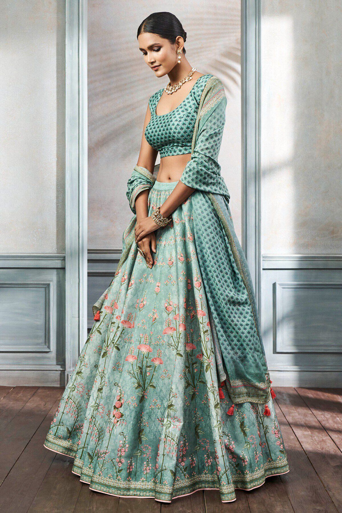 Buy Online Onion Pink Cotton Silk Short Top With Lehenga Set for Women &  Girls at Best Prices in Bi