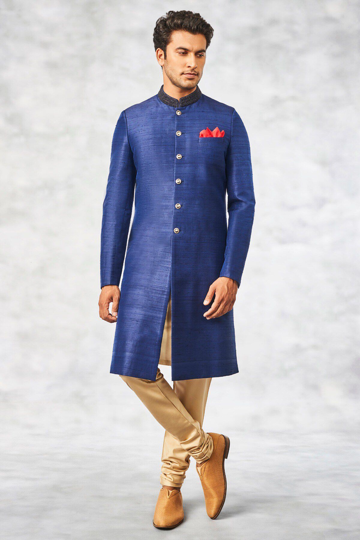 1 - Ejaz Sherwani - Navy Blue, image 1