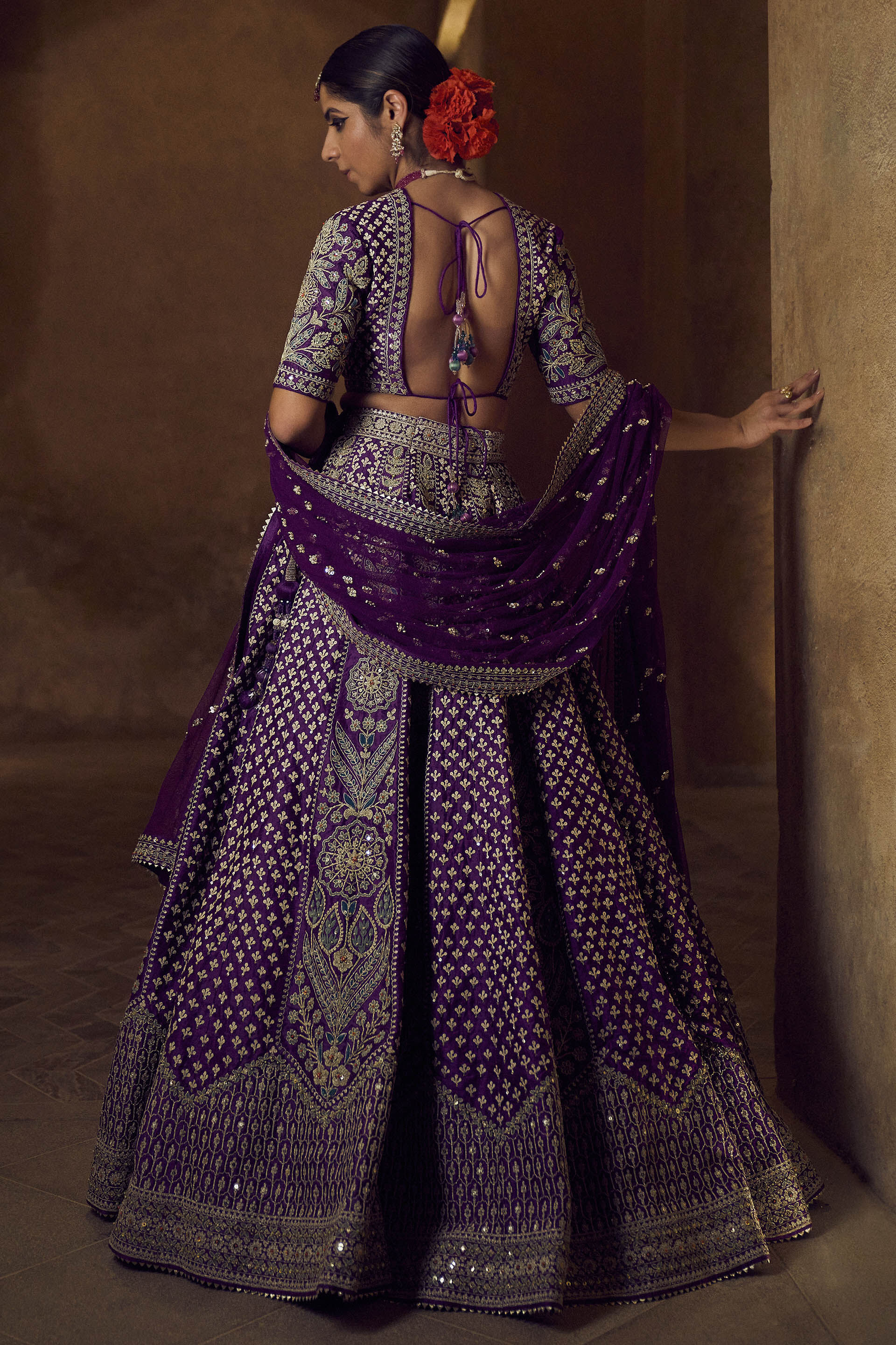Purple lehenga for bride online