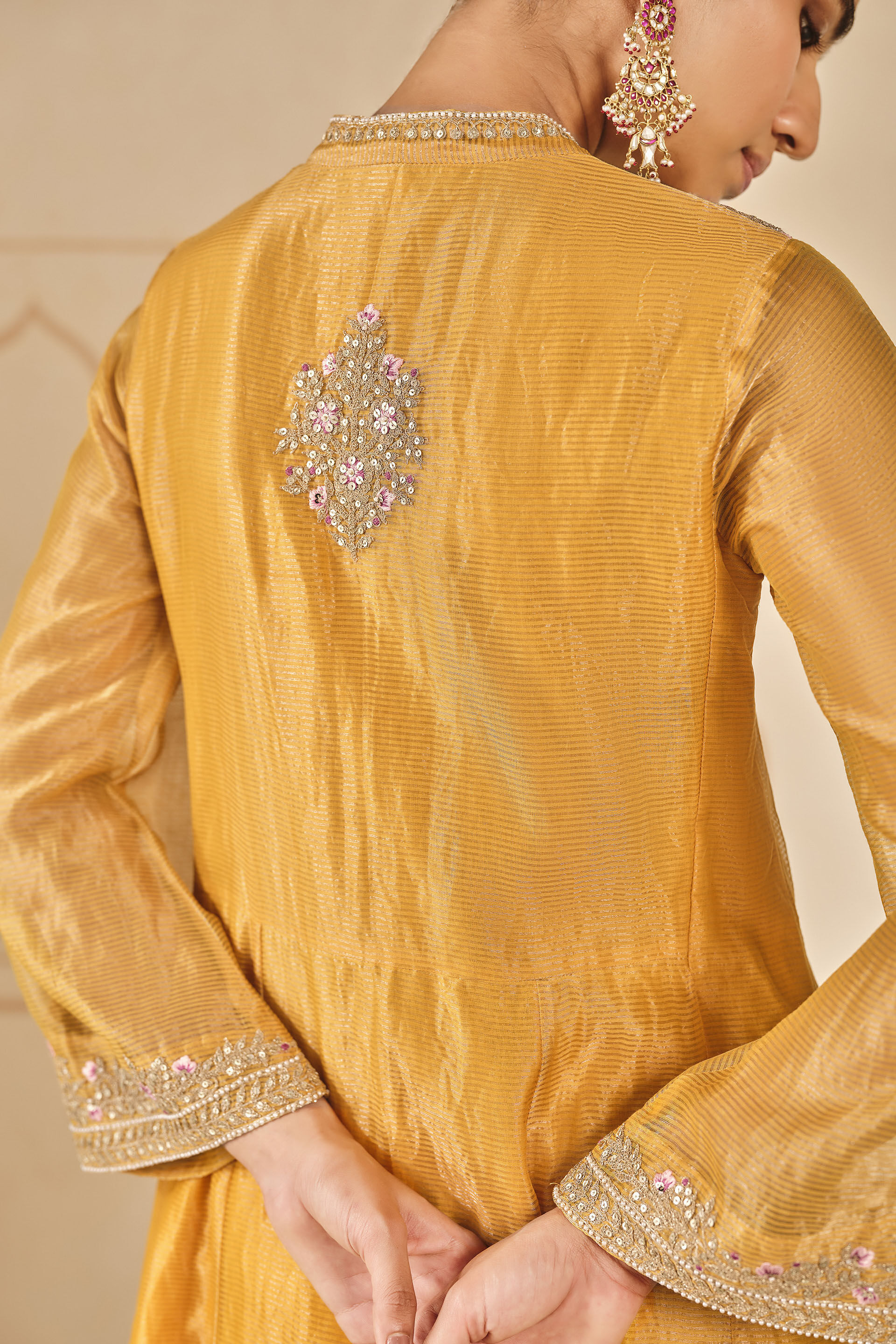 Yellow silk jacket cheap