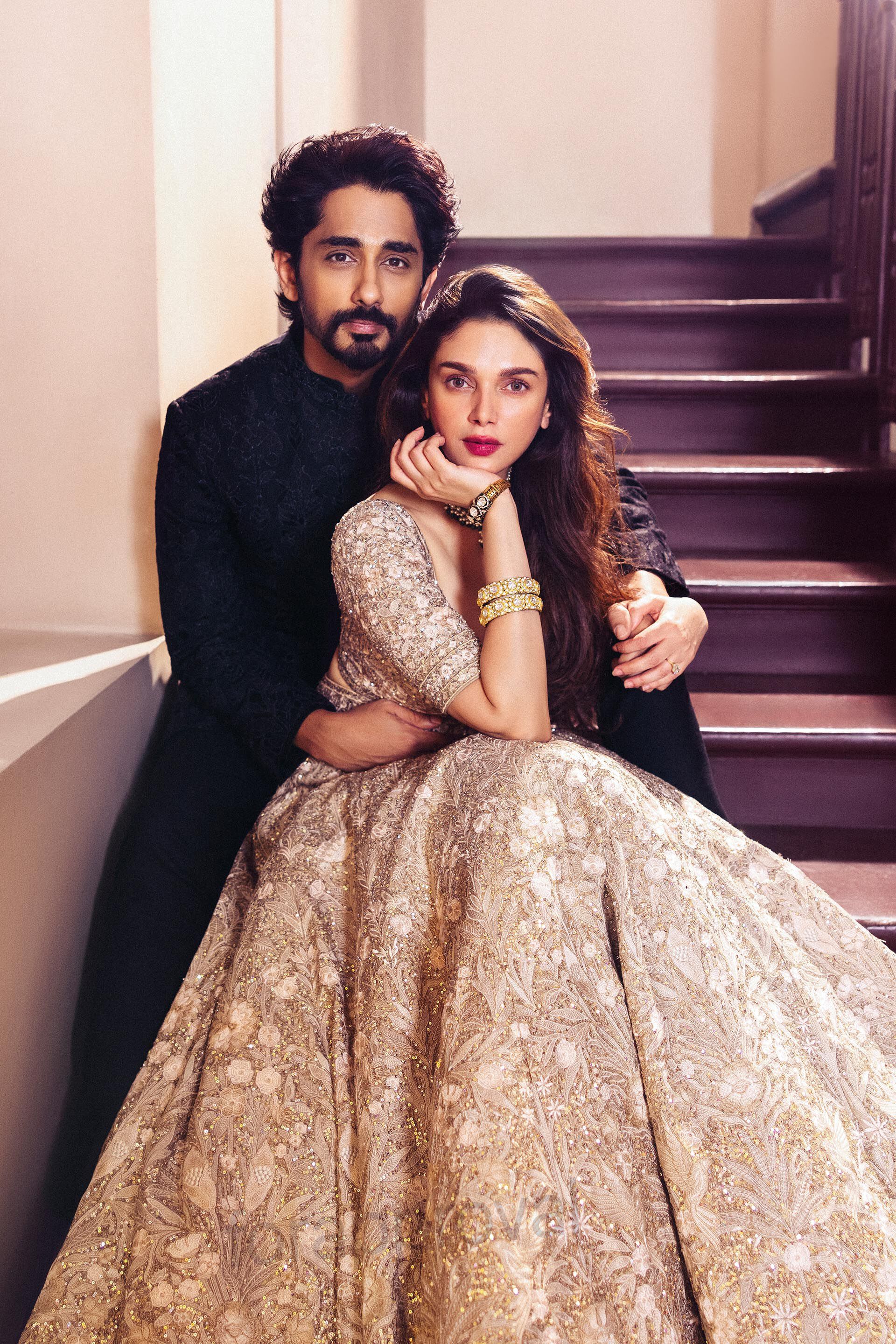 Arisa Embroidered Silk Lehenga Set - Gold, , image 1