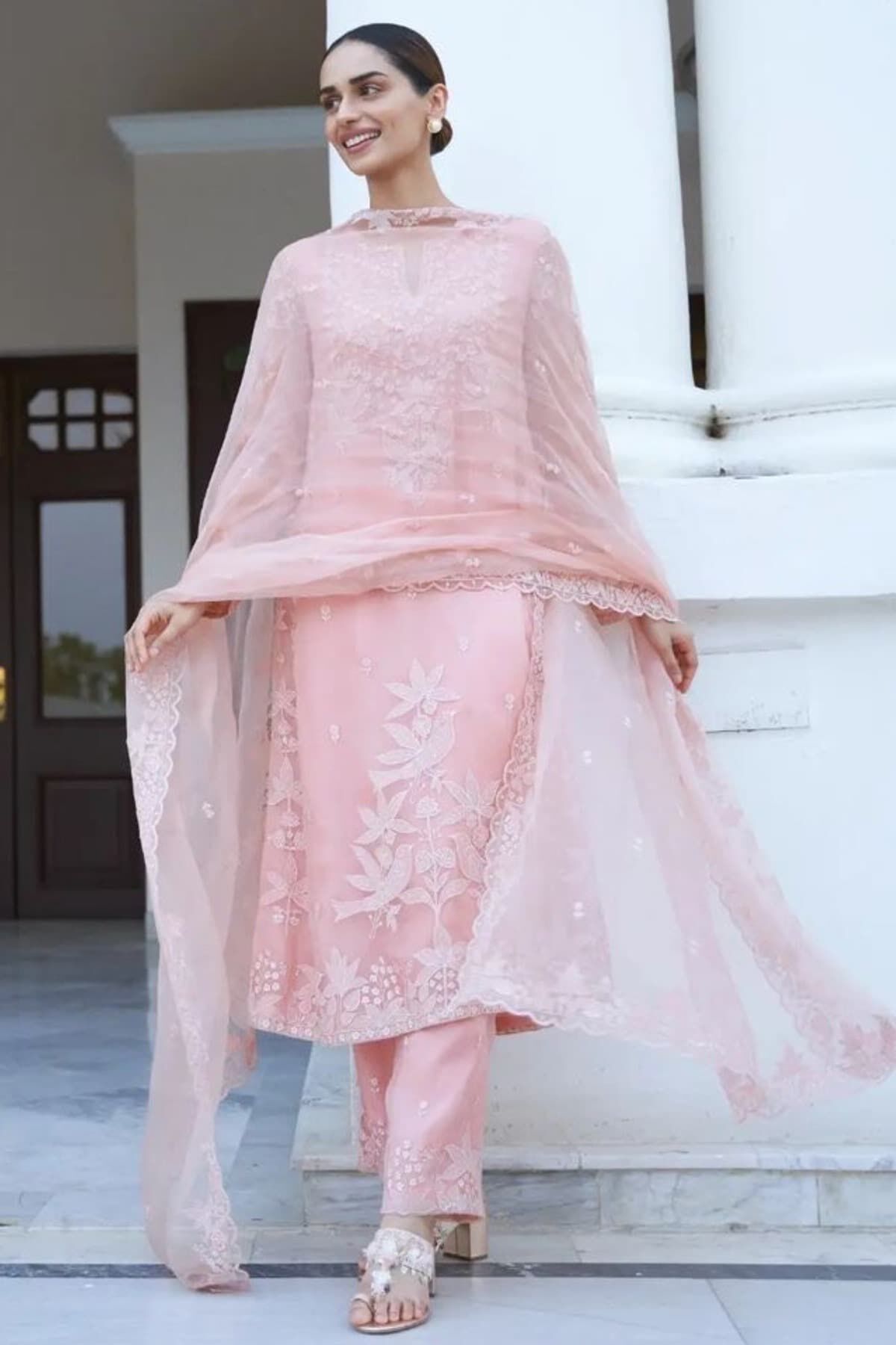 1 - Twin Doves Kurta Set &ndash; Blush, image 1