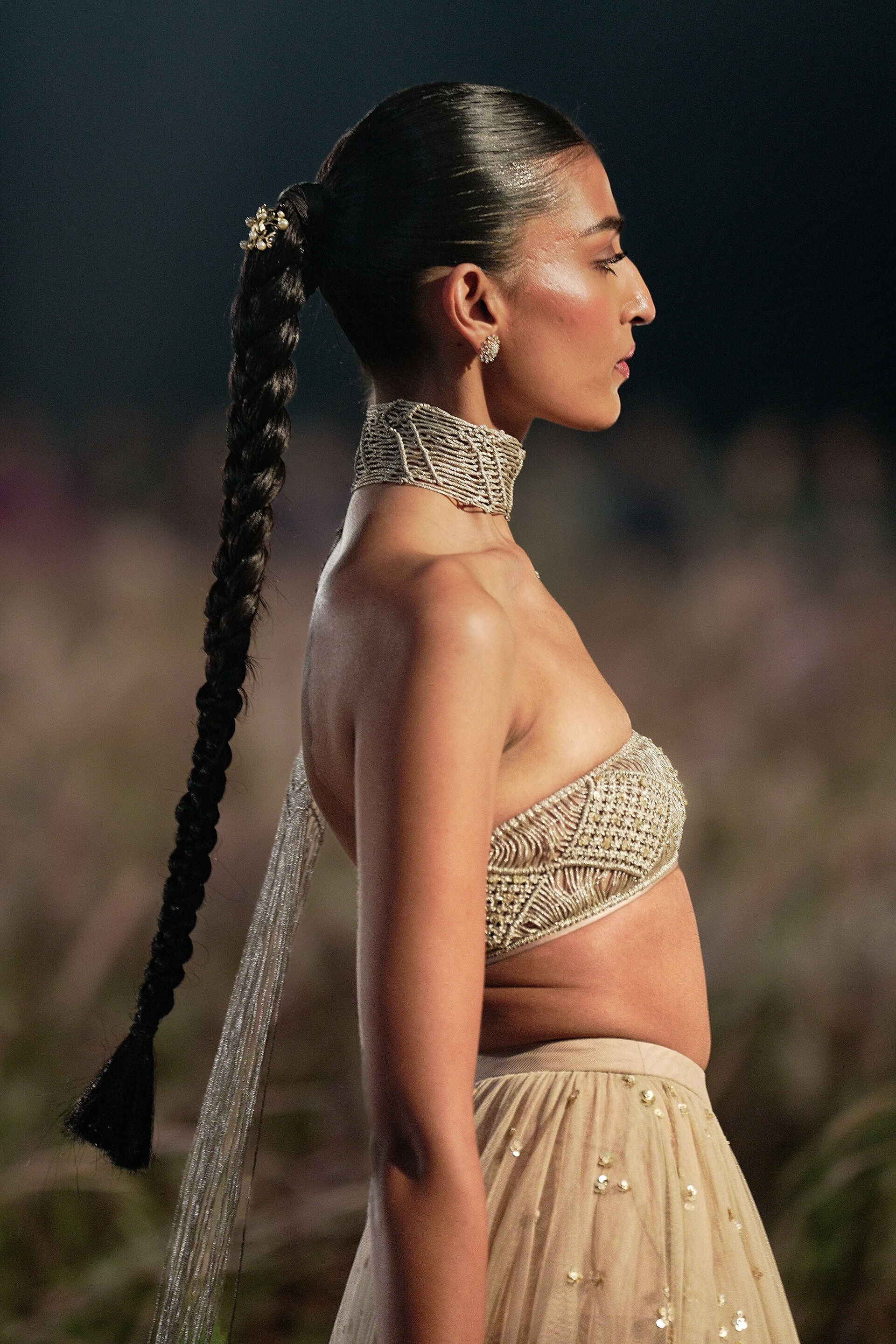 Elmyra Embroidered Macrame Skirt Set - Gold, Gold, image 3