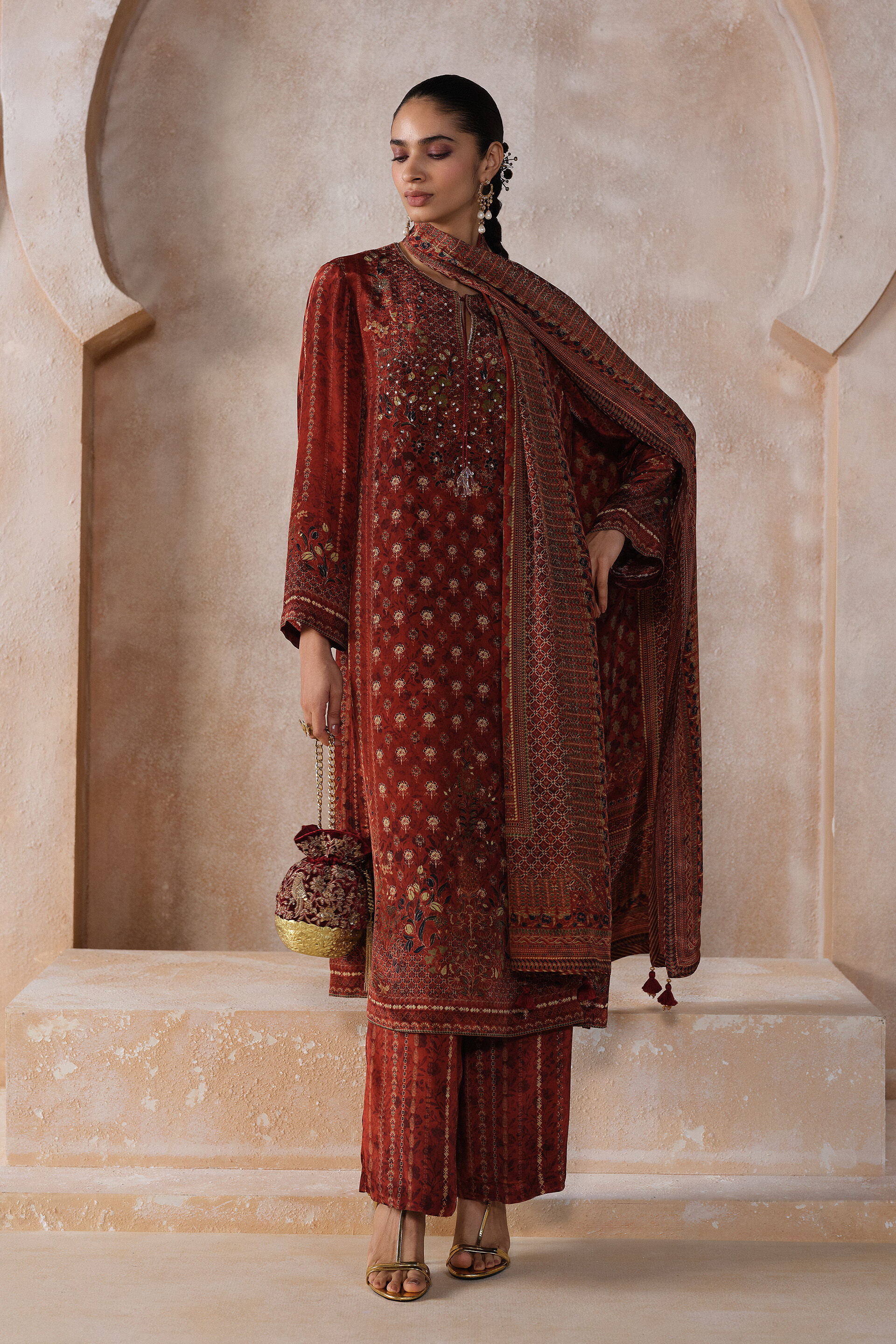 Araza Suit Set - Rust